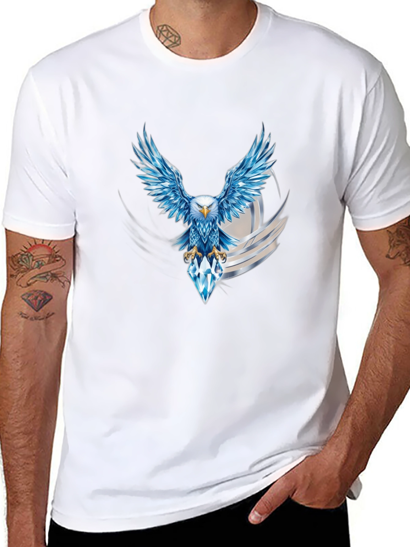 Eagle Diamond Graphic Black T-Shirt