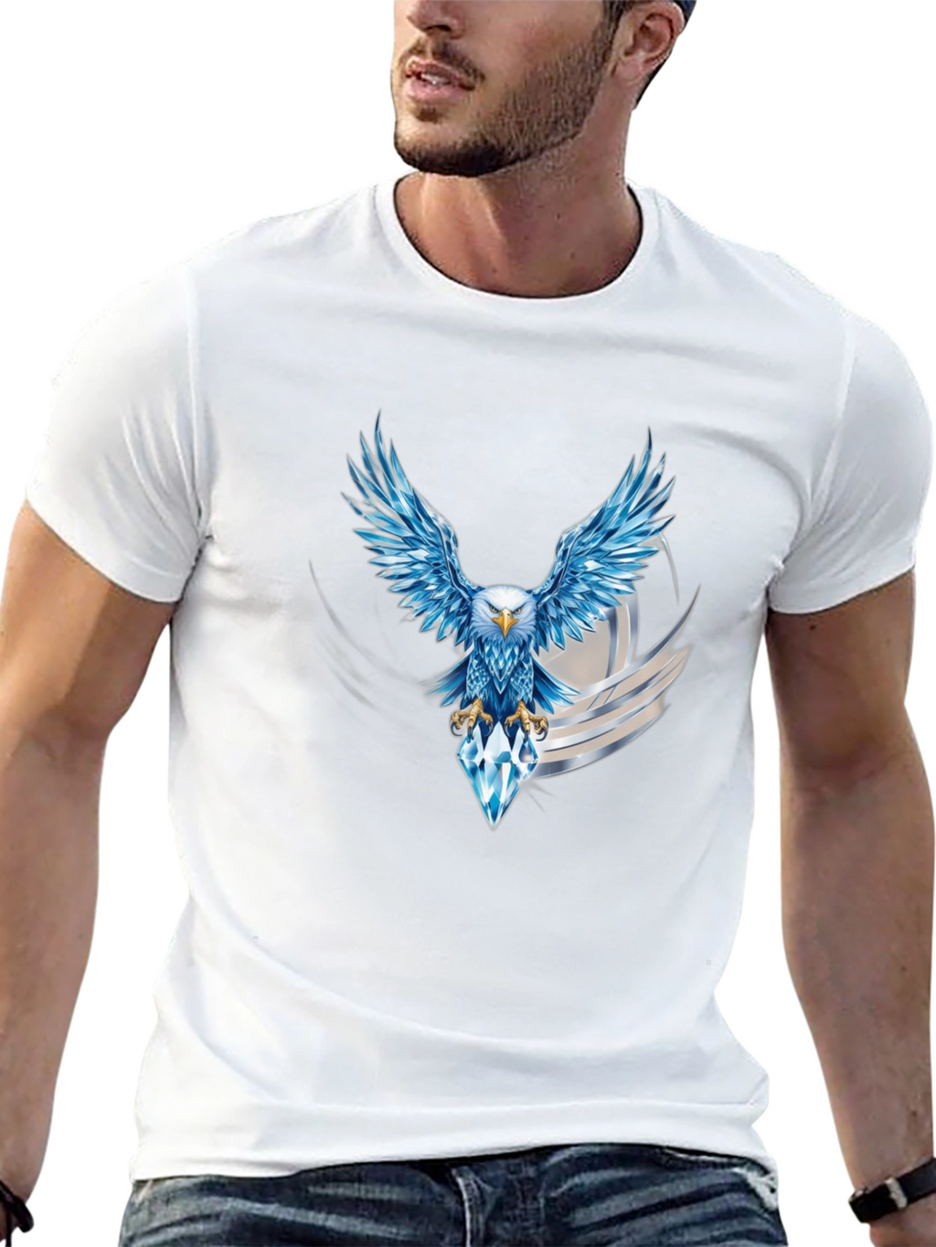 Eagle Diamond Graphic Black T-Shirt