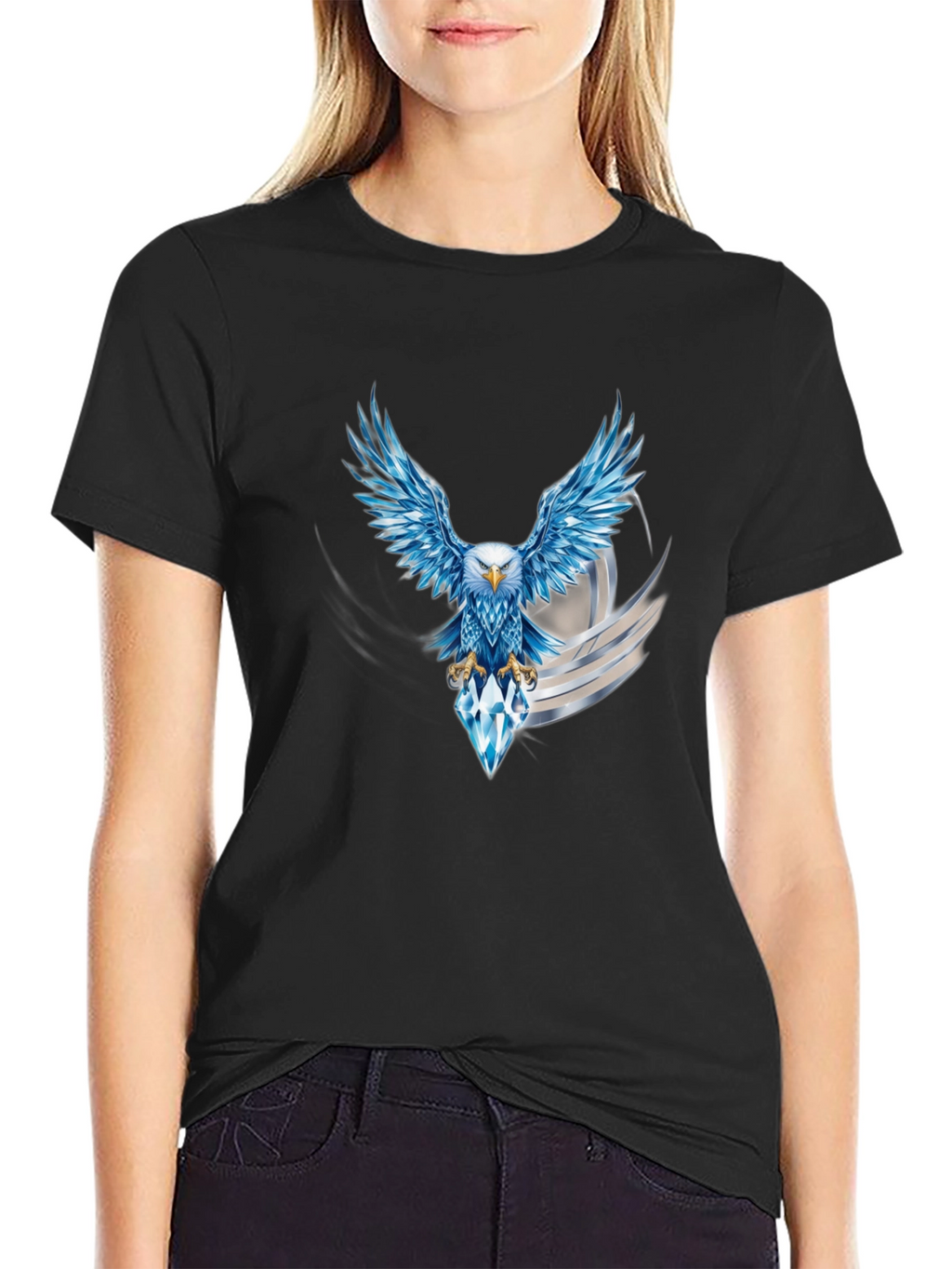 Eagle Diamond Graphic Black T-Shirt