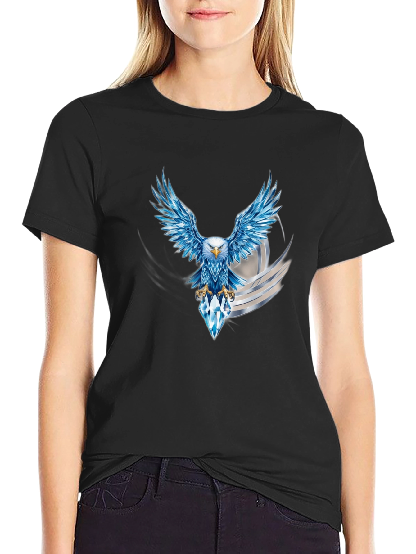 Eagle Diamond Graphic Black T-Shirt