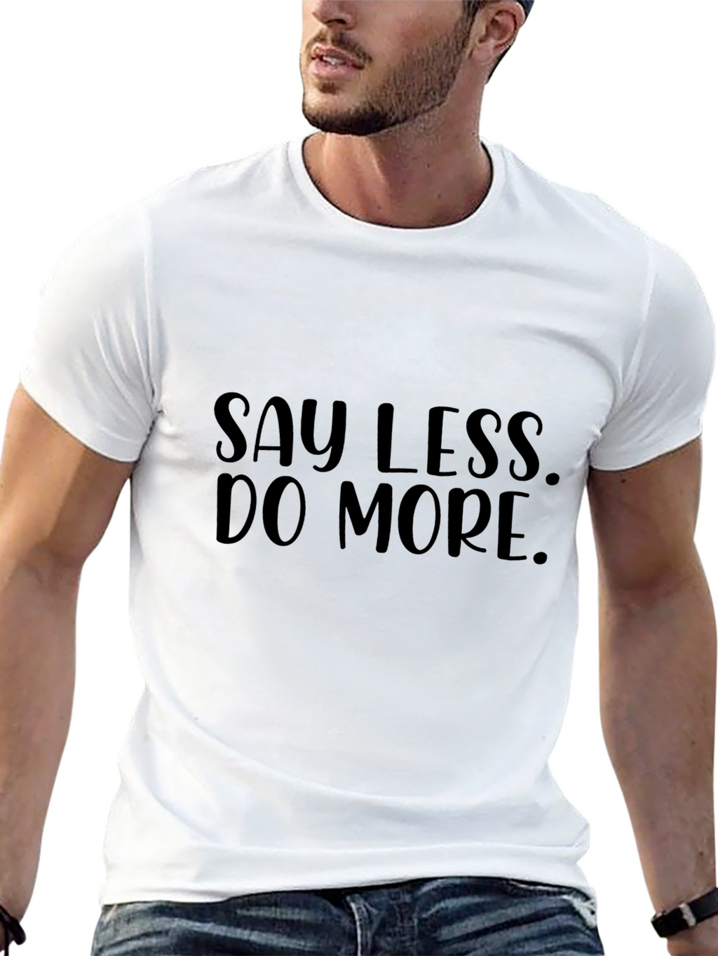Say Less Do More Black Graphic Tee