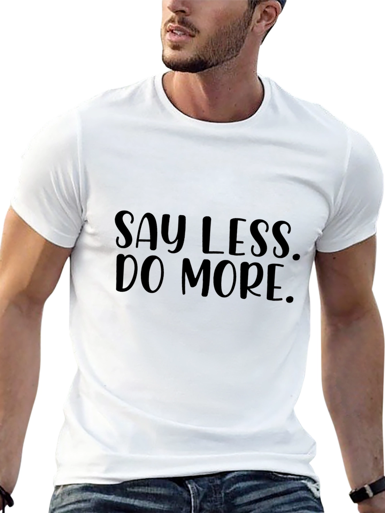 Say Less Do More Black Graphic Tee