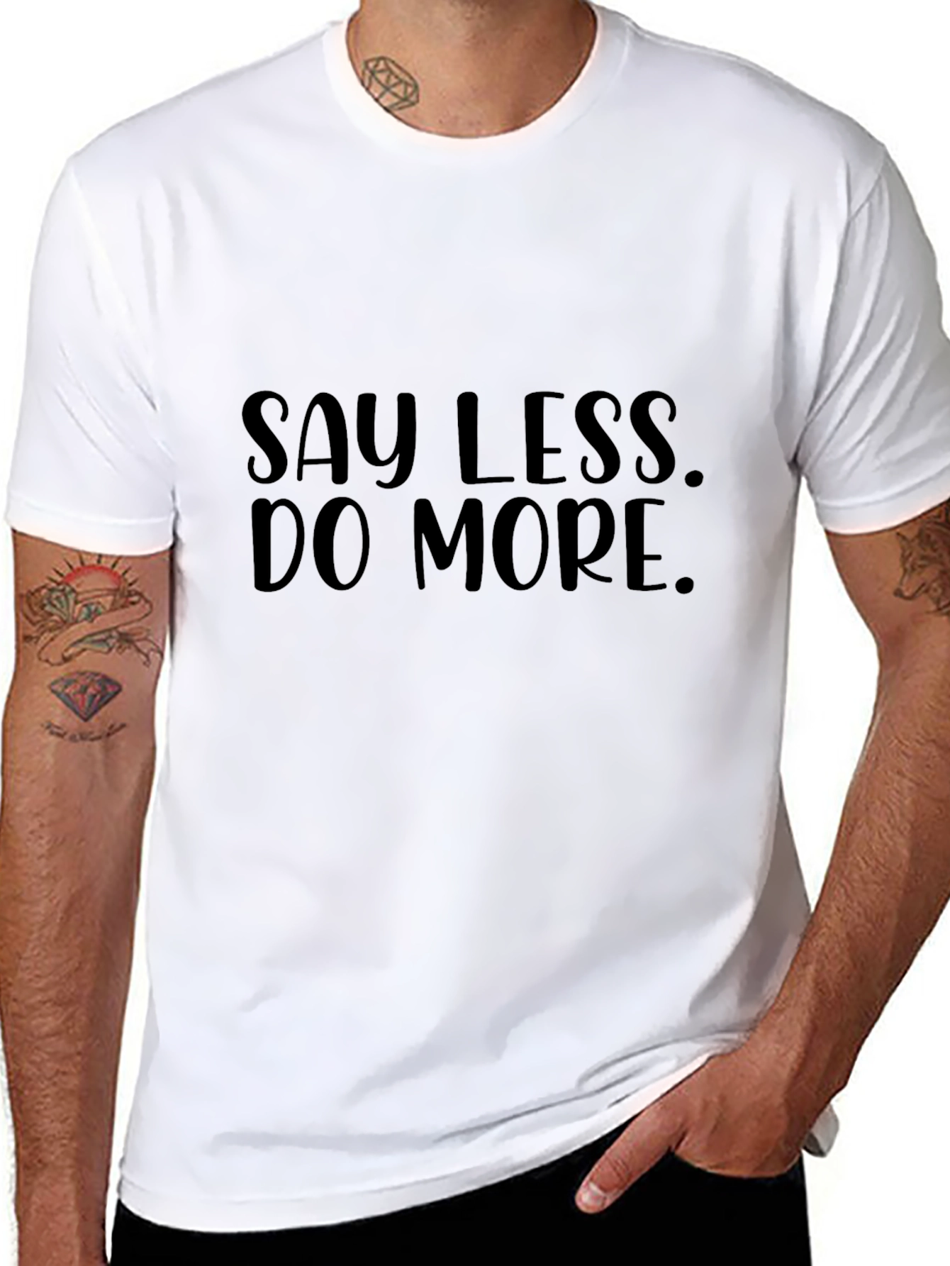 Say Less Do More Black Graphic Tee