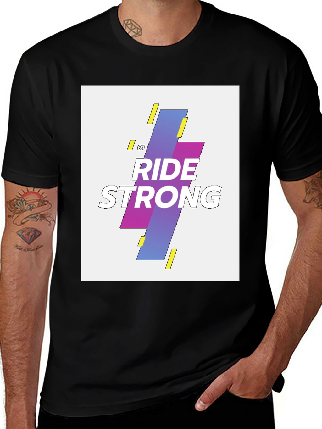 Ride Strong Graphic T-Shirt - Black Cotton Tee