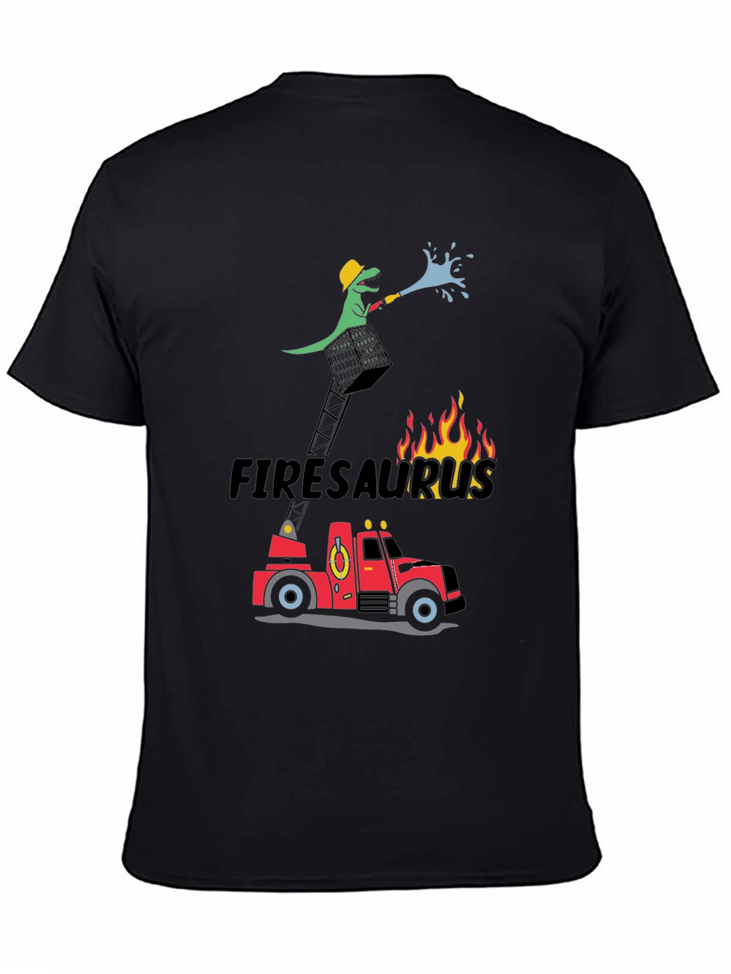 Firesaurus Cartoon Graphic T-Shirt