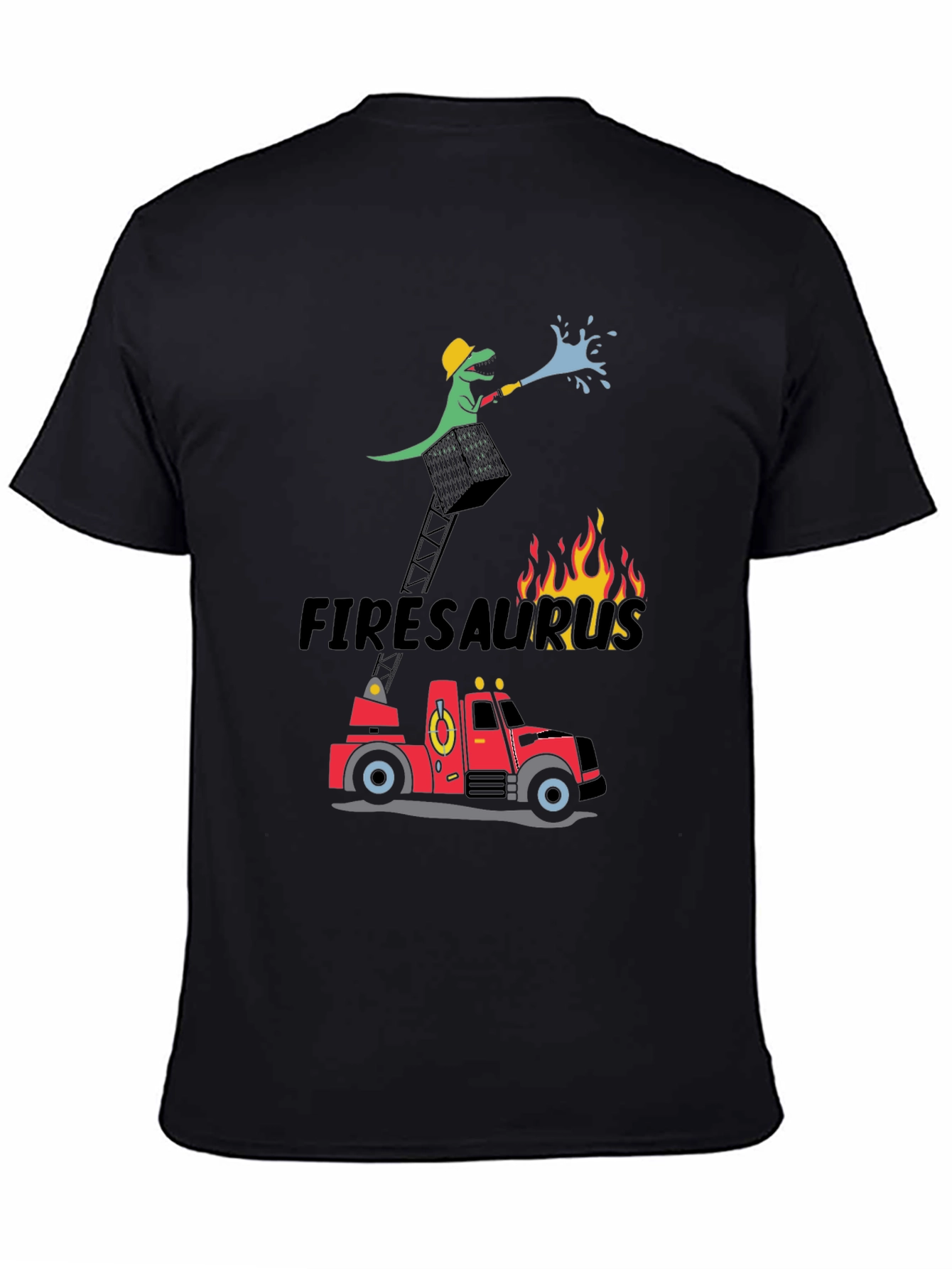 Firesaurus Cartoon Graphic T-Shirt