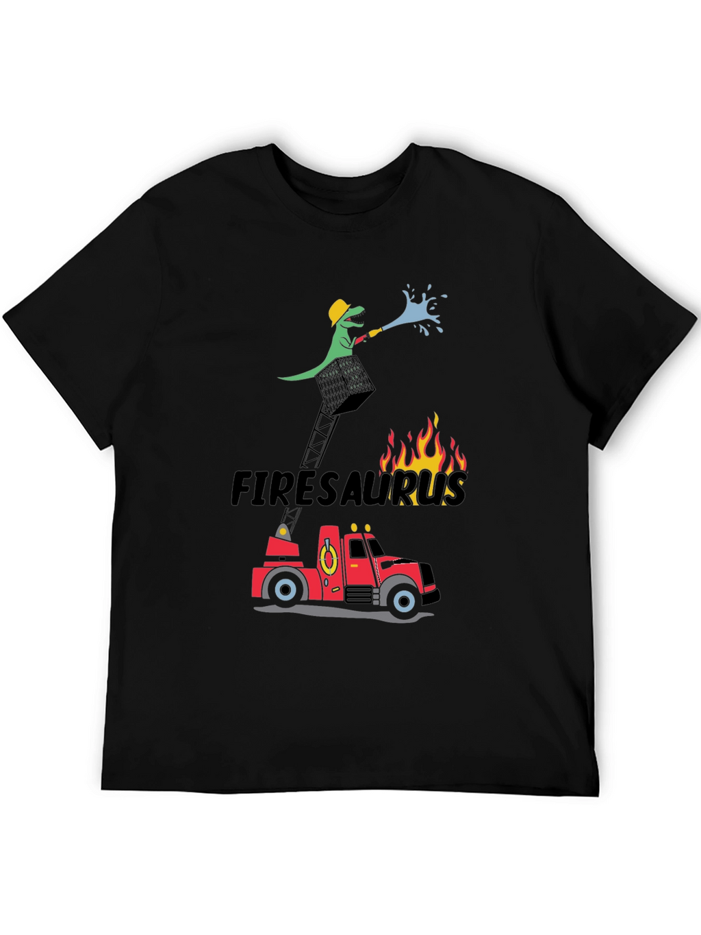 Firesaurus Cartoon Graphic T-Shirt