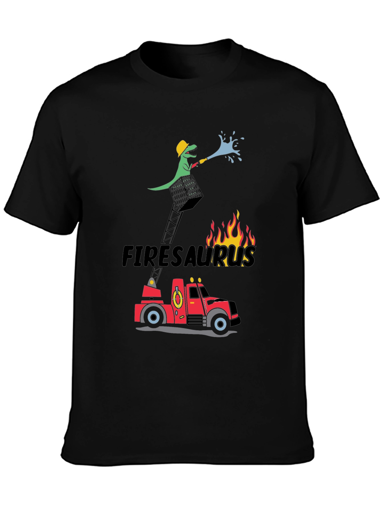 Firesaurus Cartoon Graphic T-Shirt