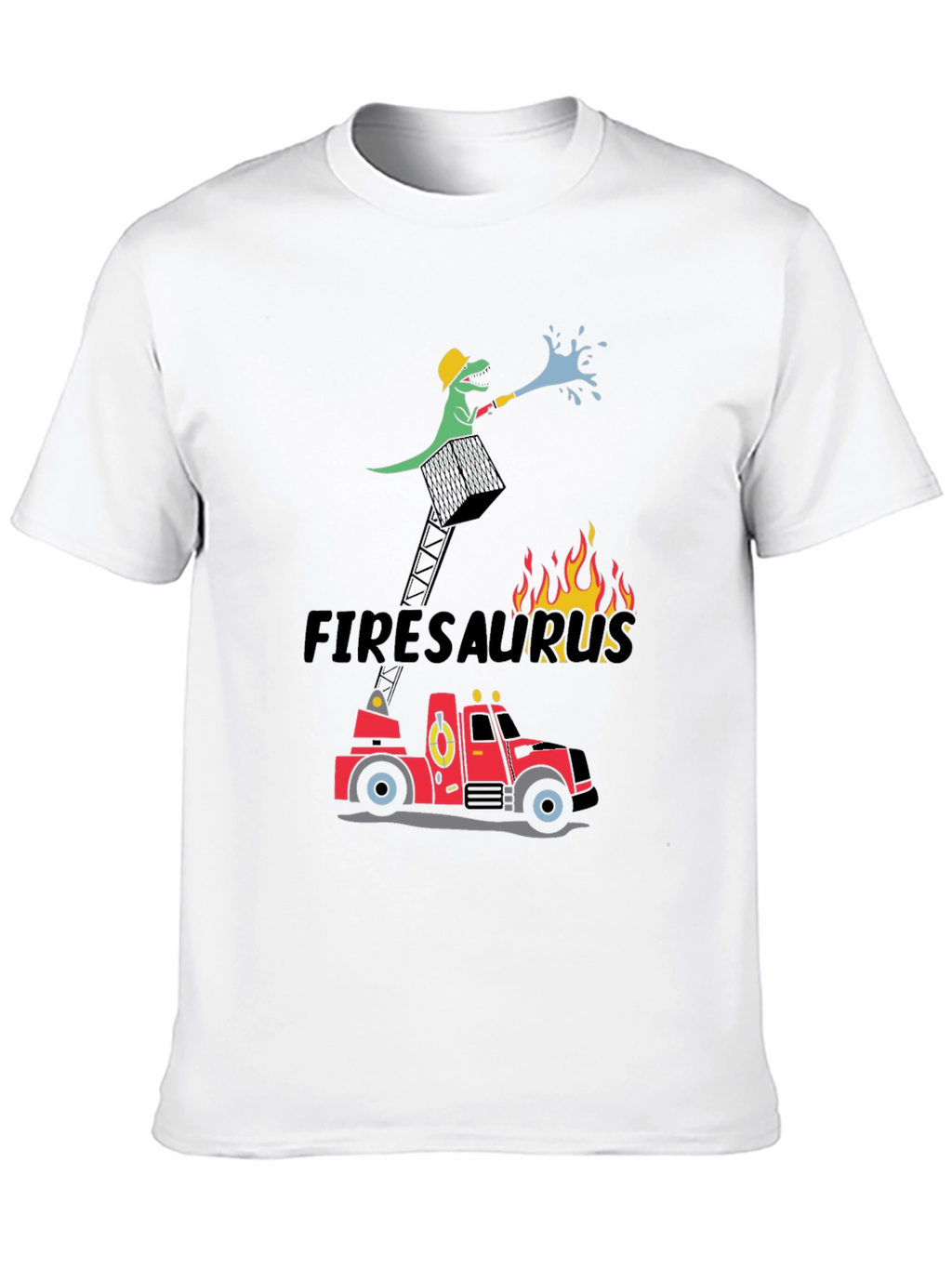 Firesaurus Cartoon Graphic T-Shirt