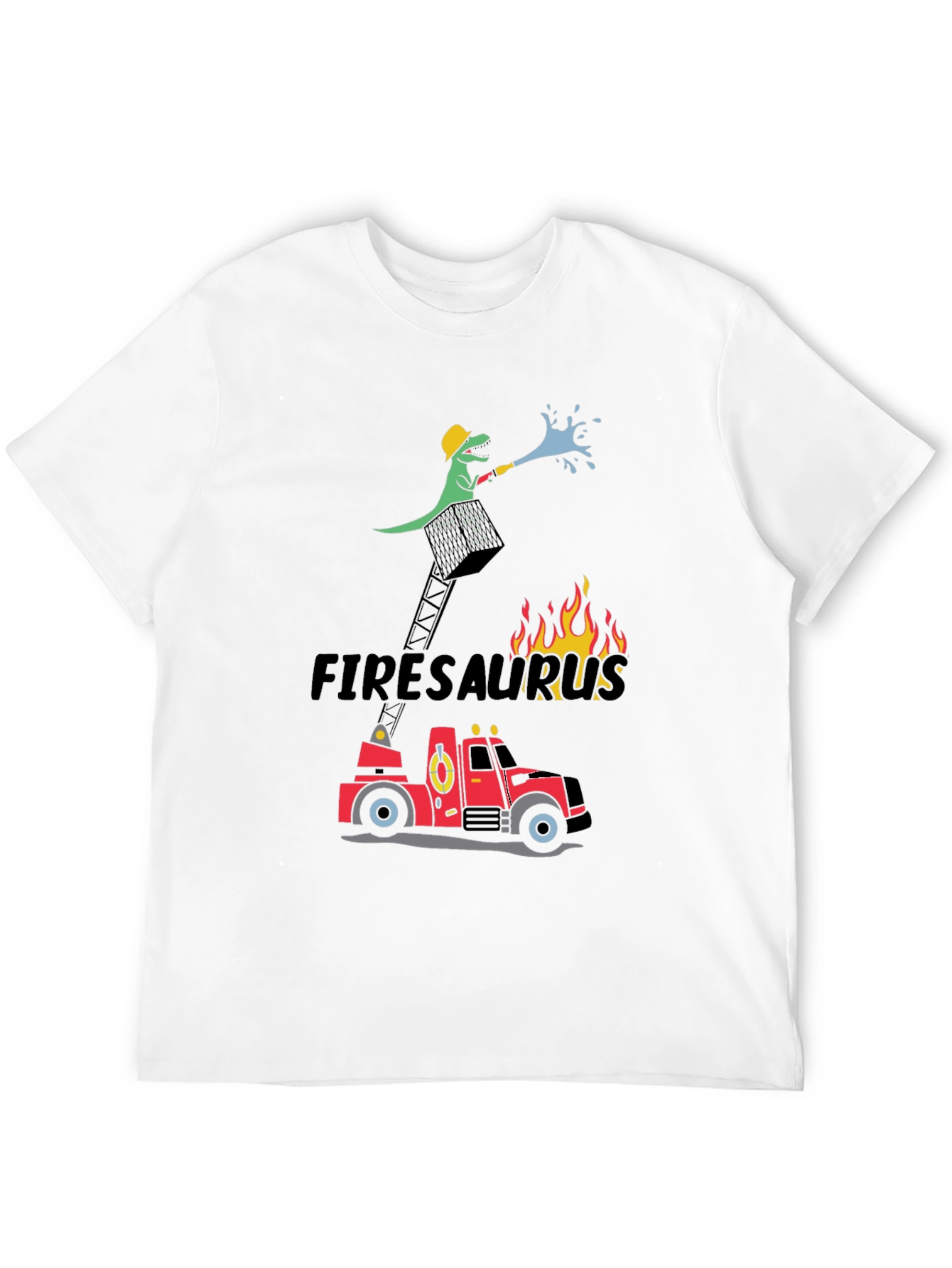 Firesaurus Cartoon Graphic T-Shirt