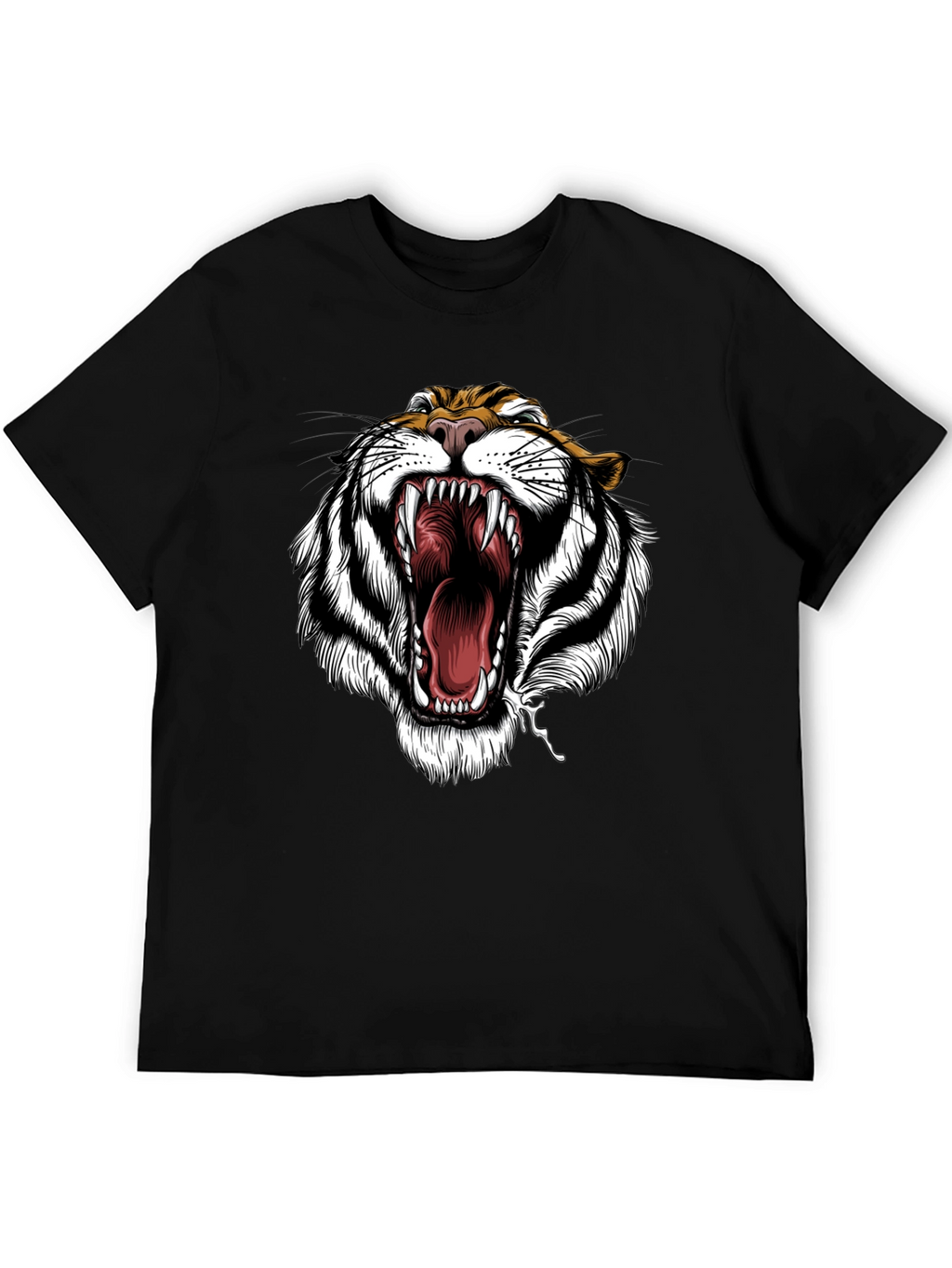 Tiger Roar Graphic Print Black T-Shirt
