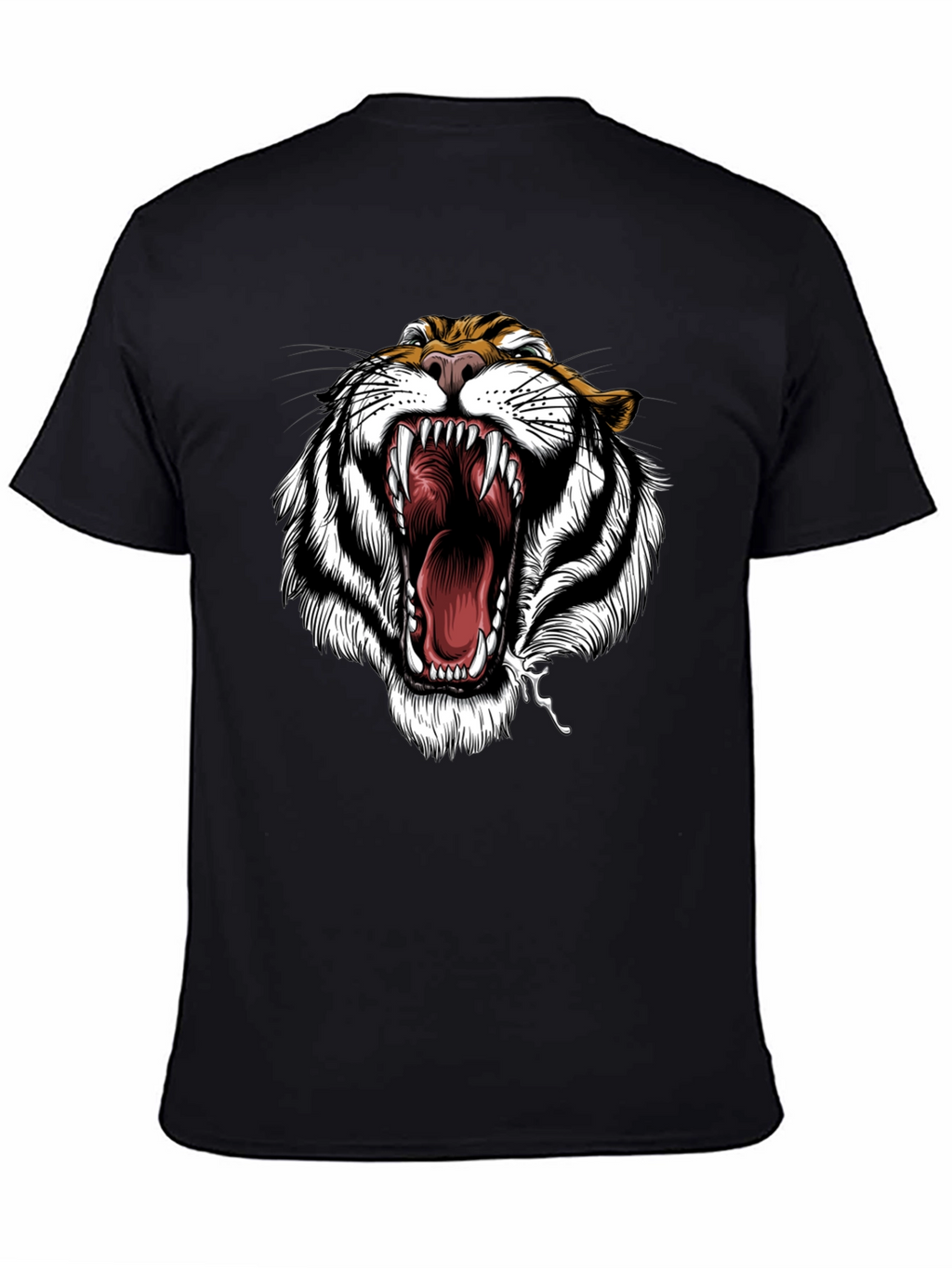 Tiger Roar Graphic Print Black T-Shirt