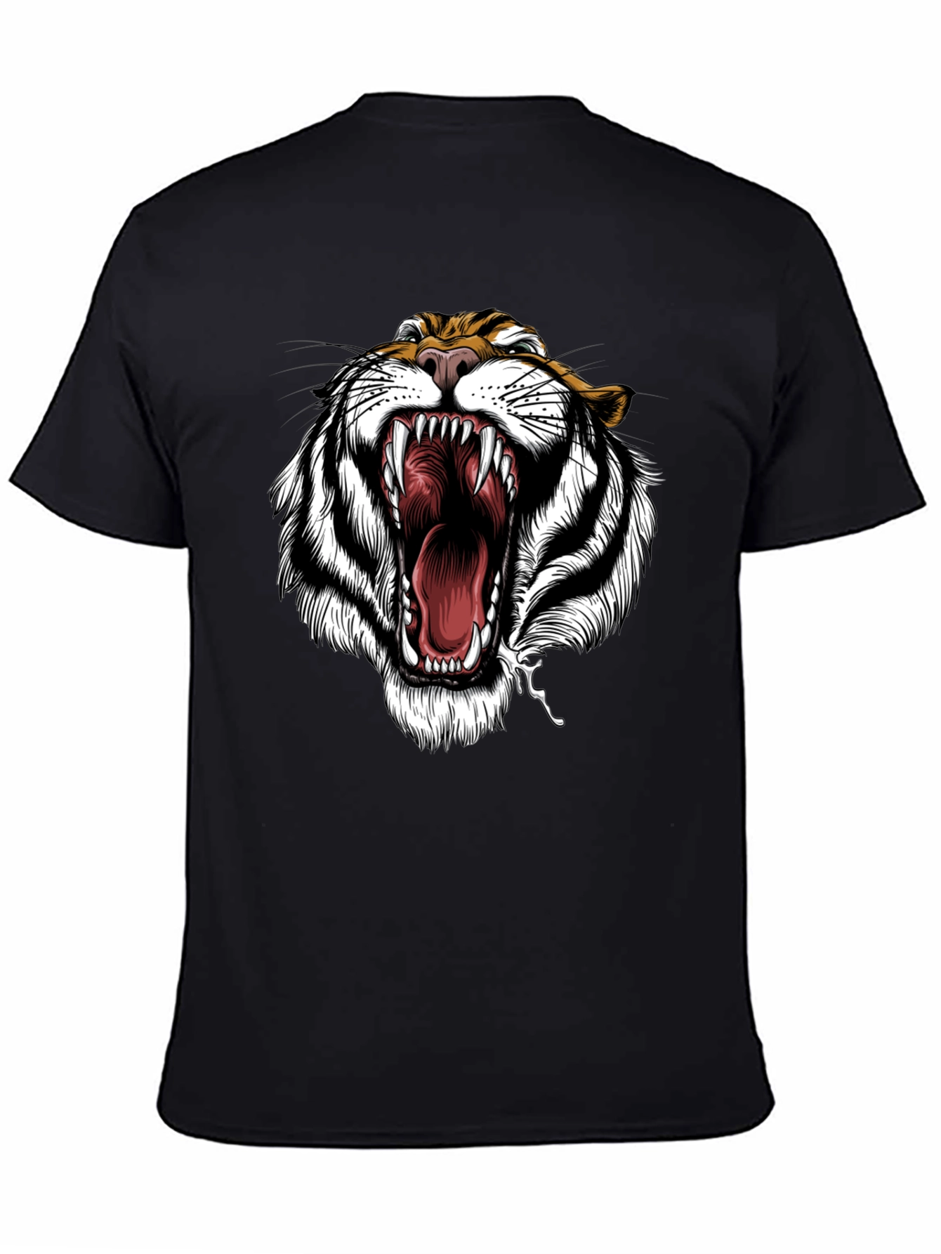 Tiger Roar Graphic Print Black T-Shirt