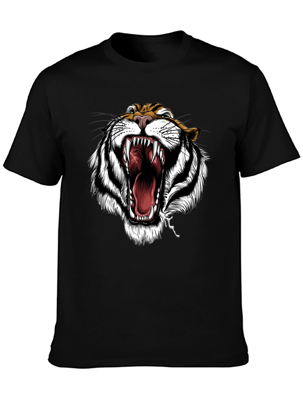 Tiger Roar Graphic Print Black T-Shirt
