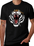 Tiger Roar Graphic Print Black T-Shirt