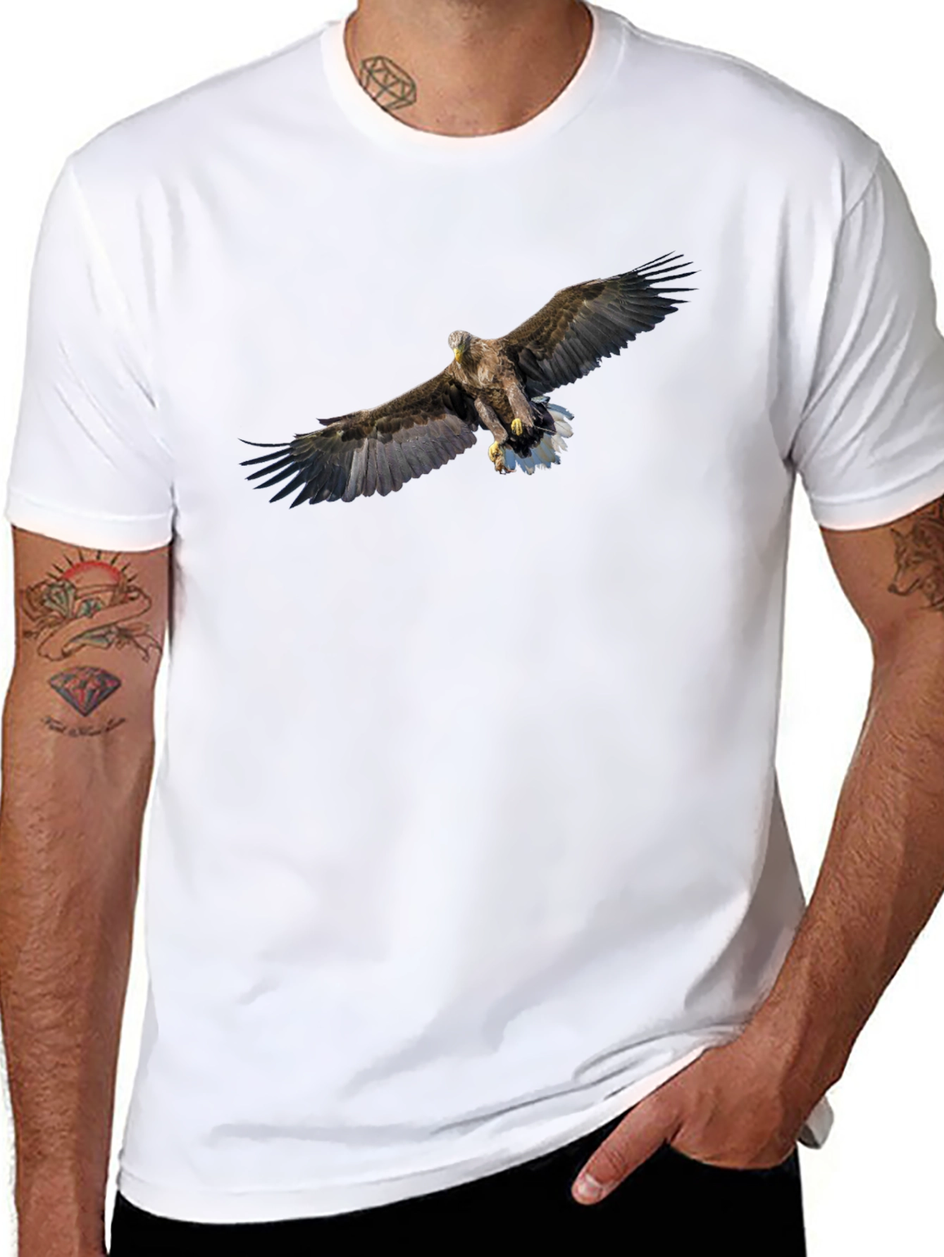 Eagle Graphic Black T-Shirt for Men
