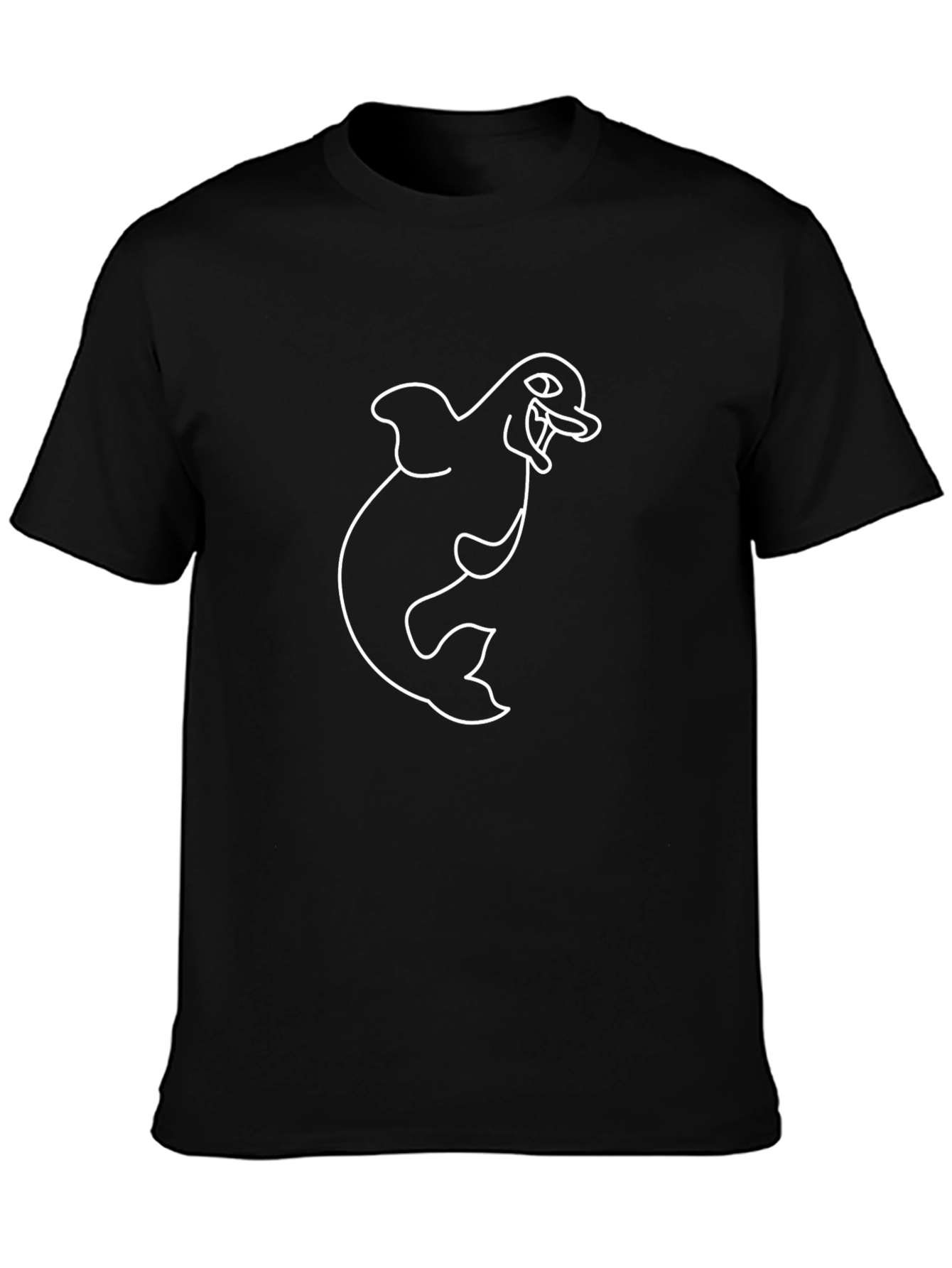 Black T-Shirt with Dolphin Graphic