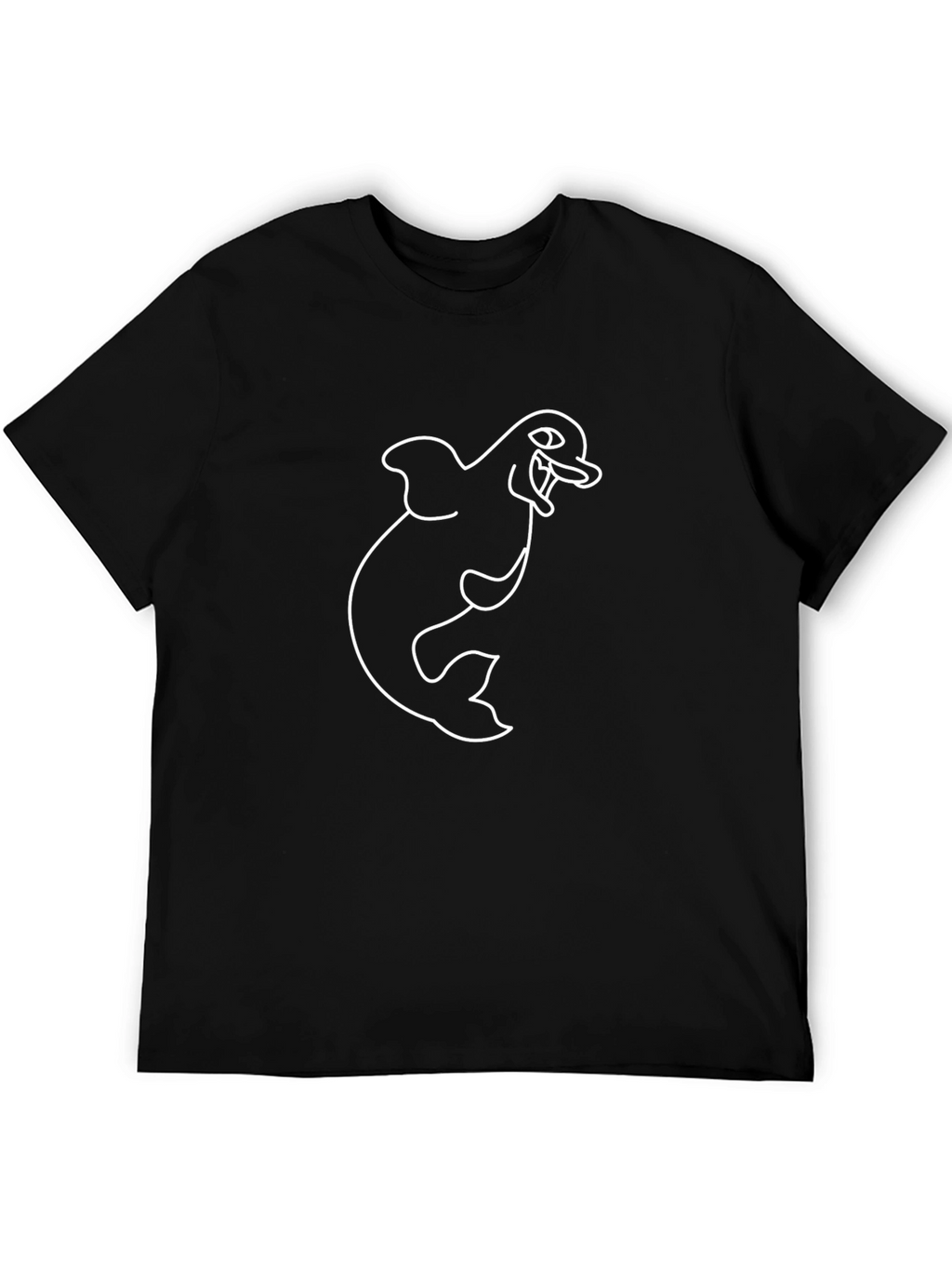 Black T-Shirt with Dolphin Graphic