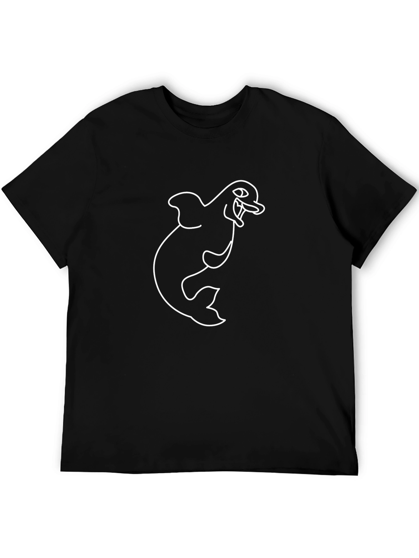 Black T-Shirt with Dolphin Graphic