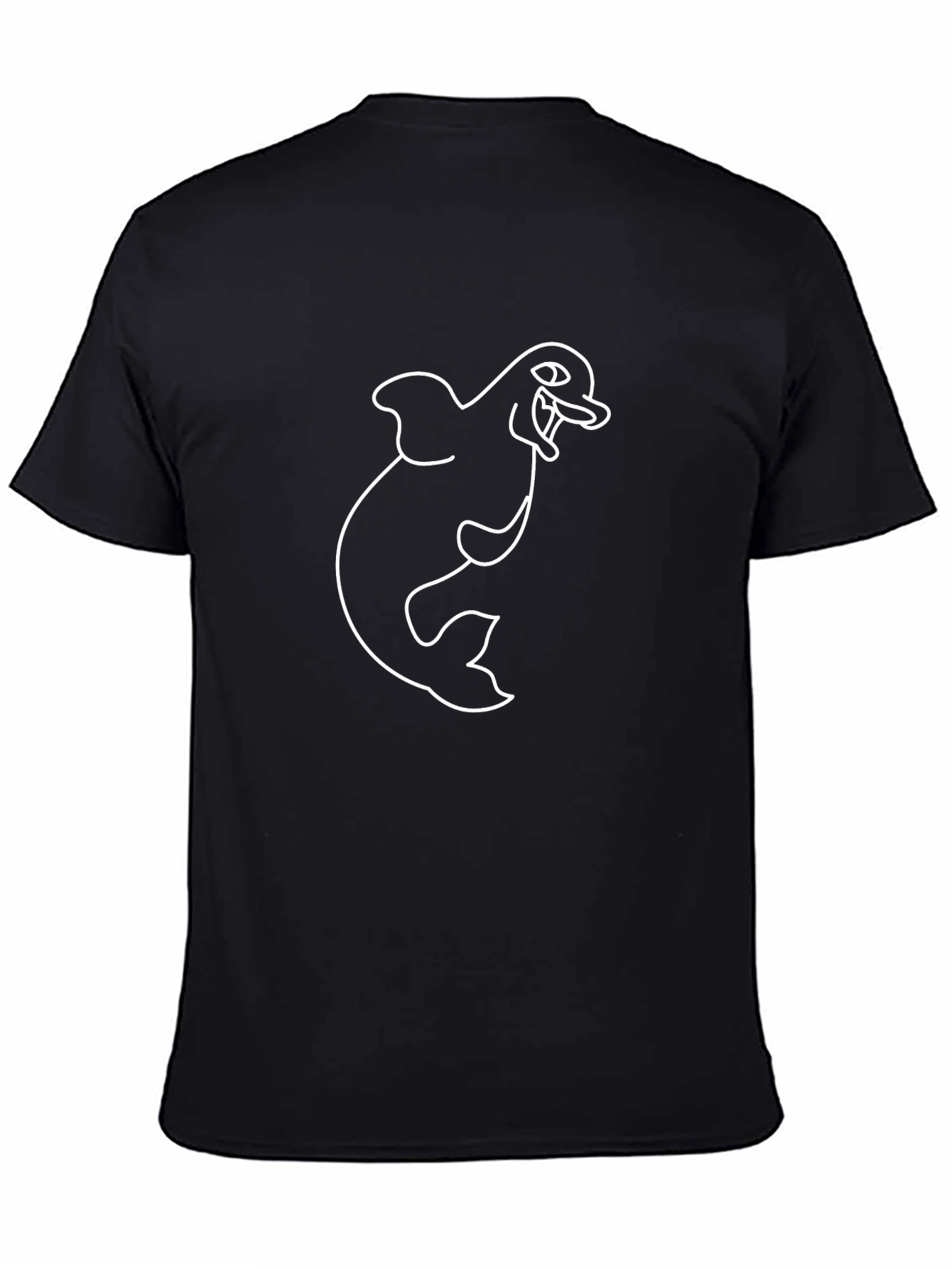 Black T-Shirt with Dolphin Graphic