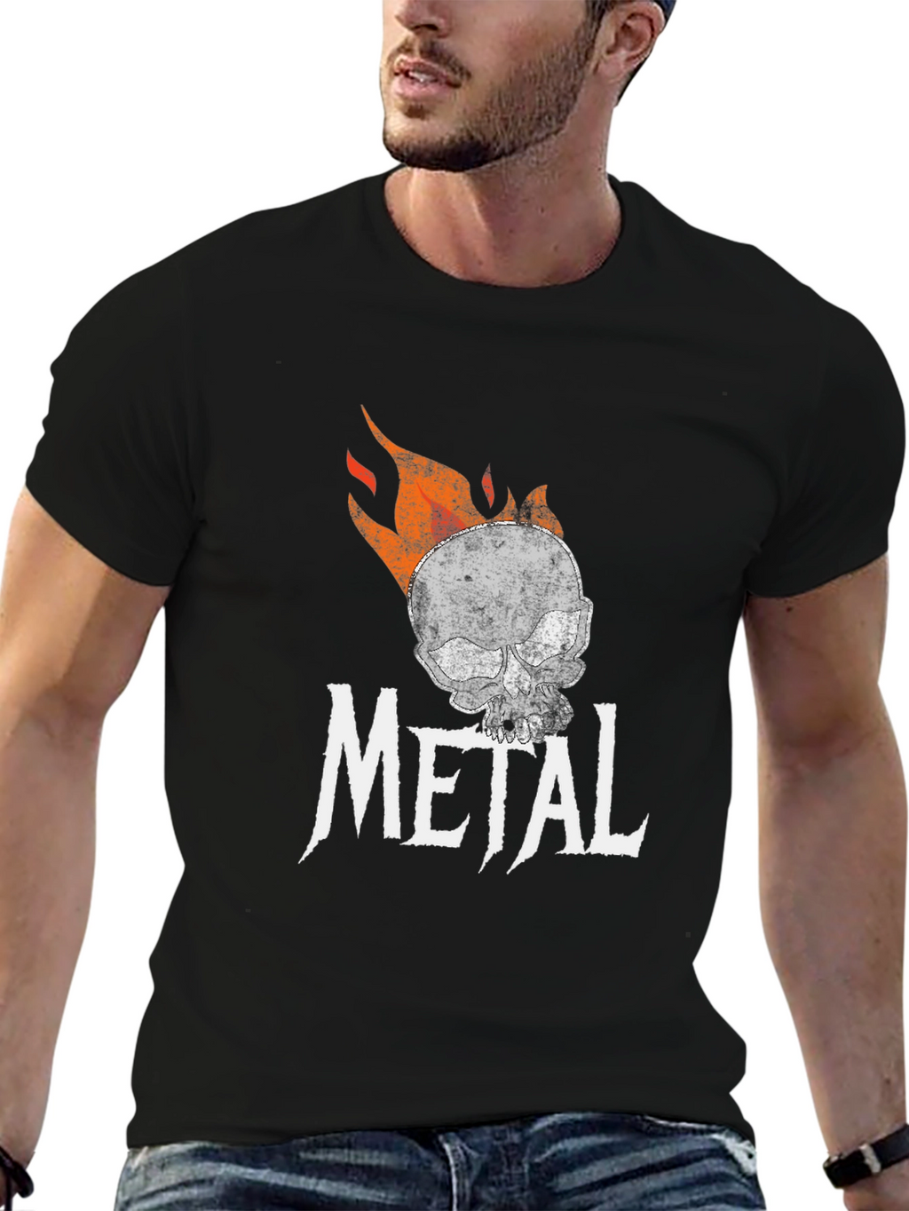 Metal Skull Graphic T-Shirt