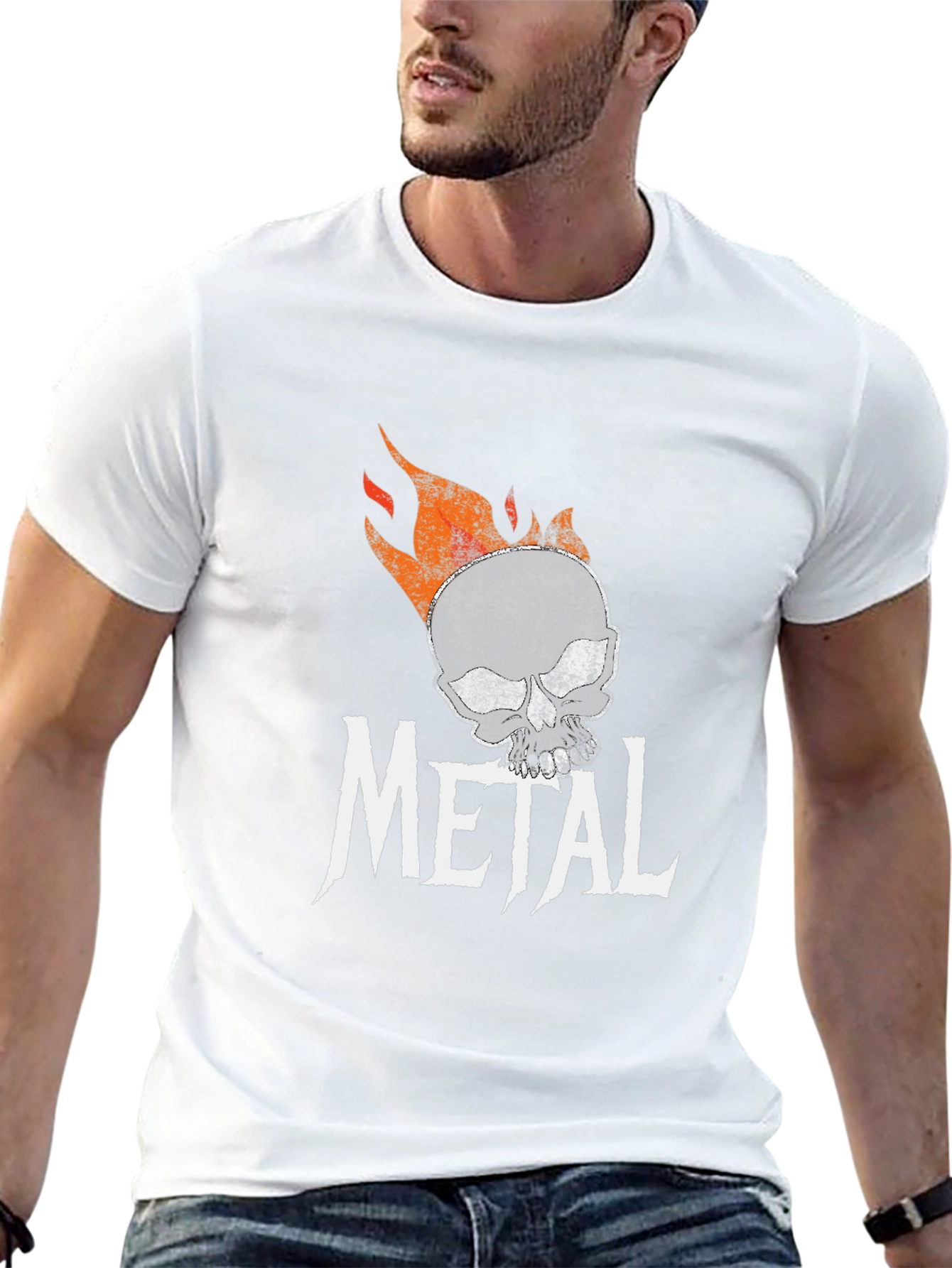 Metal Skull Graphic T-Shirt