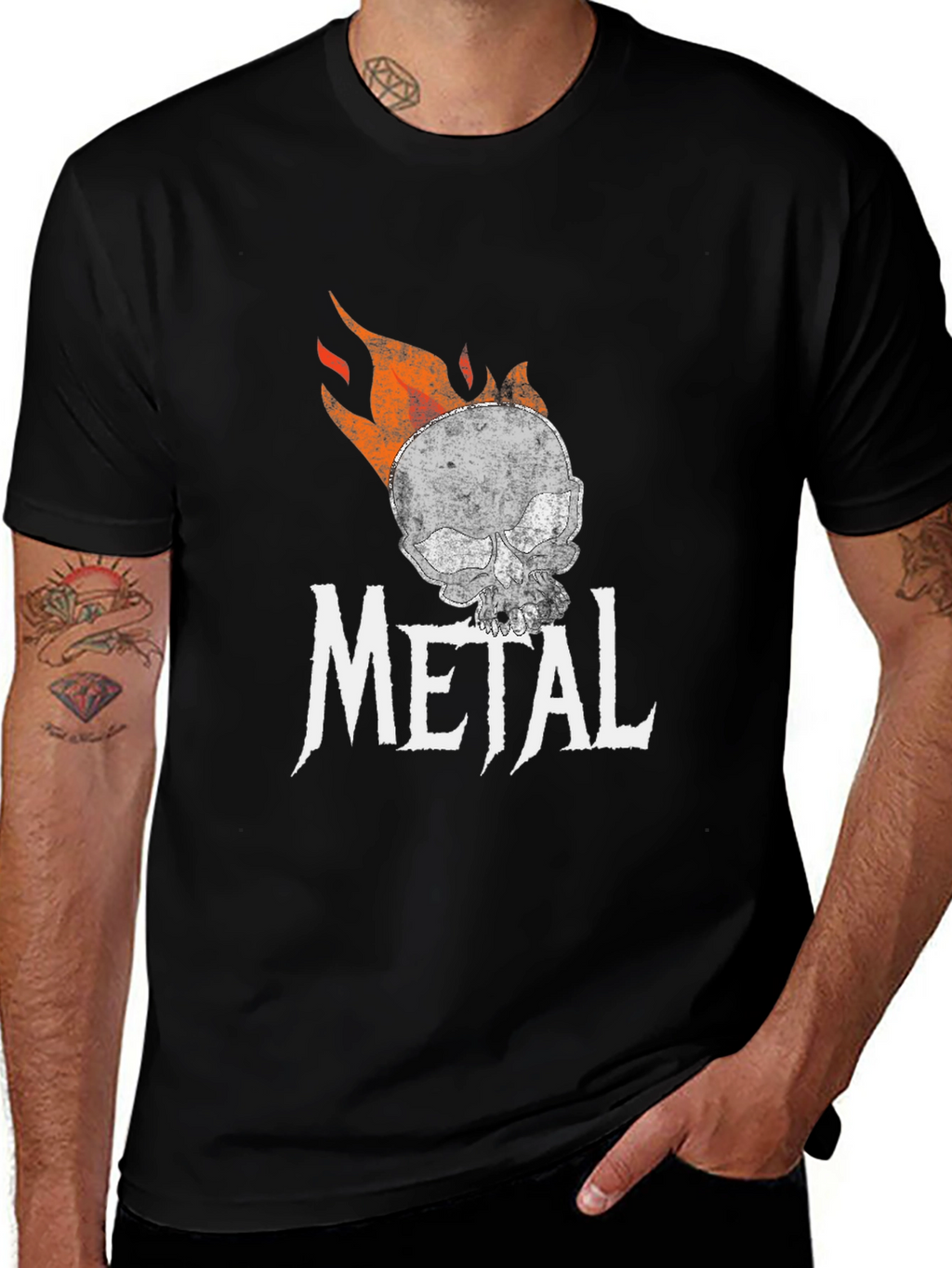 Metal Skull Graphic T-Shirt