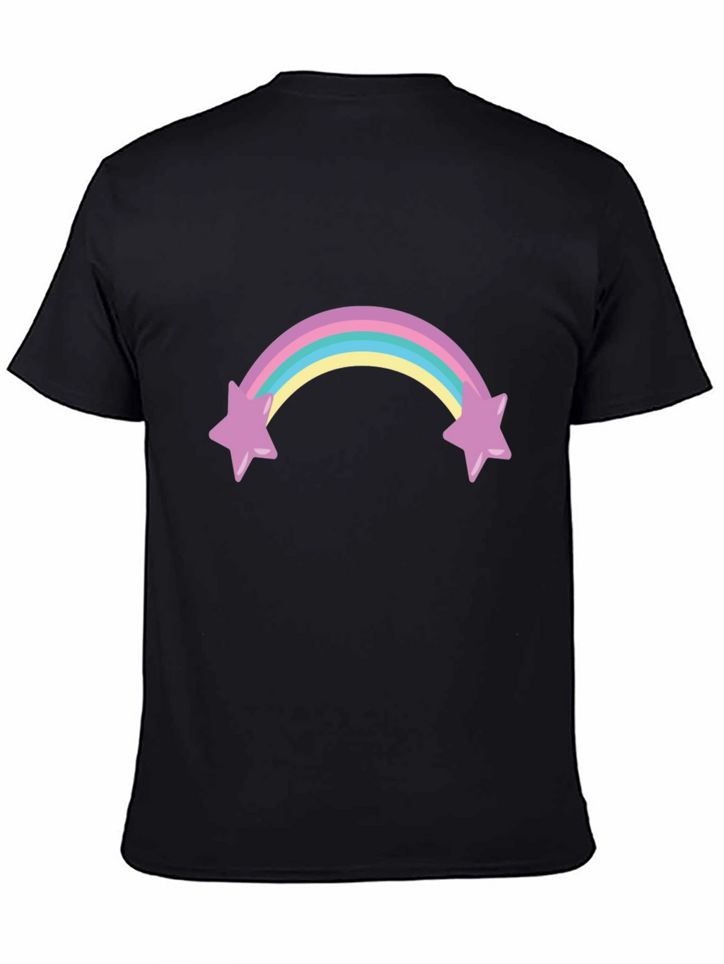 Rainbow Star T-Shirt - Black Cotton Blend