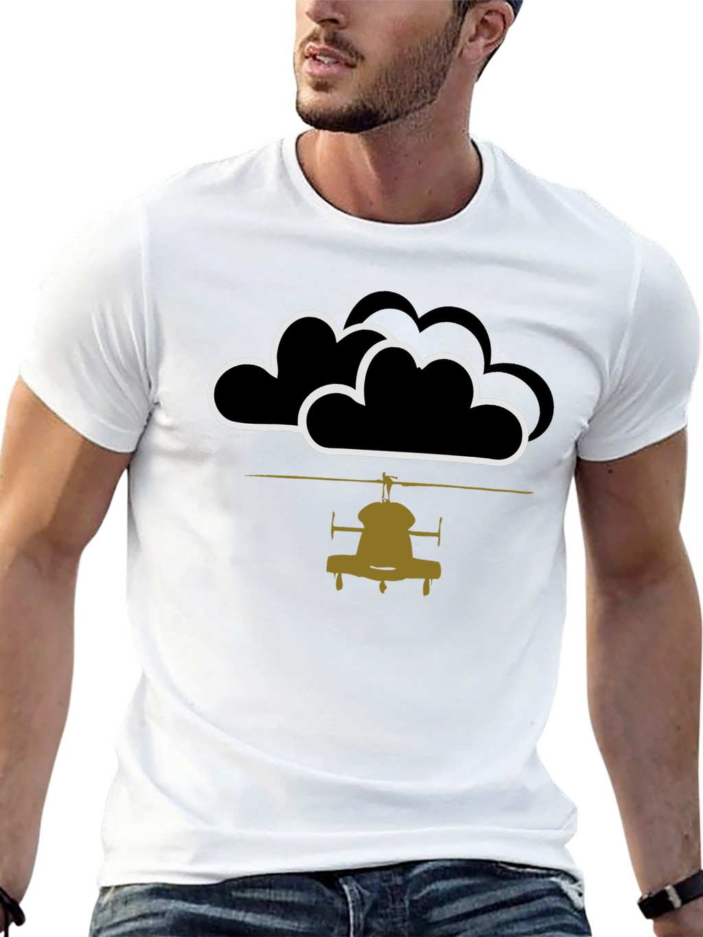Helicopter in the Clouds Graphic Tee