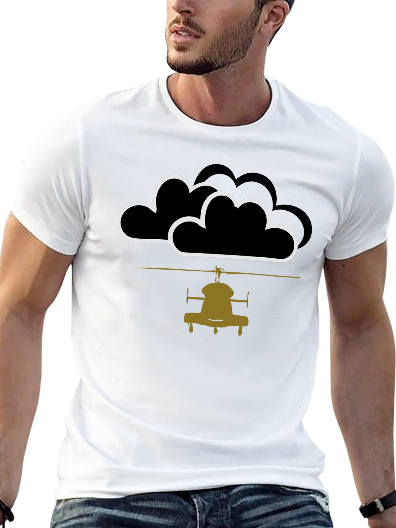 Helicopter in the Clouds Graphic Tee
