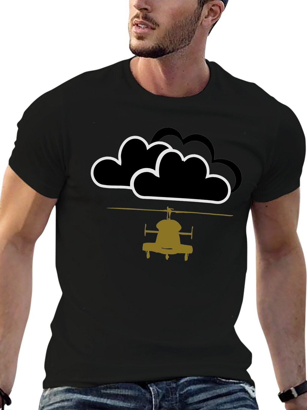 Helicopter in the Clouds Graphic Tee