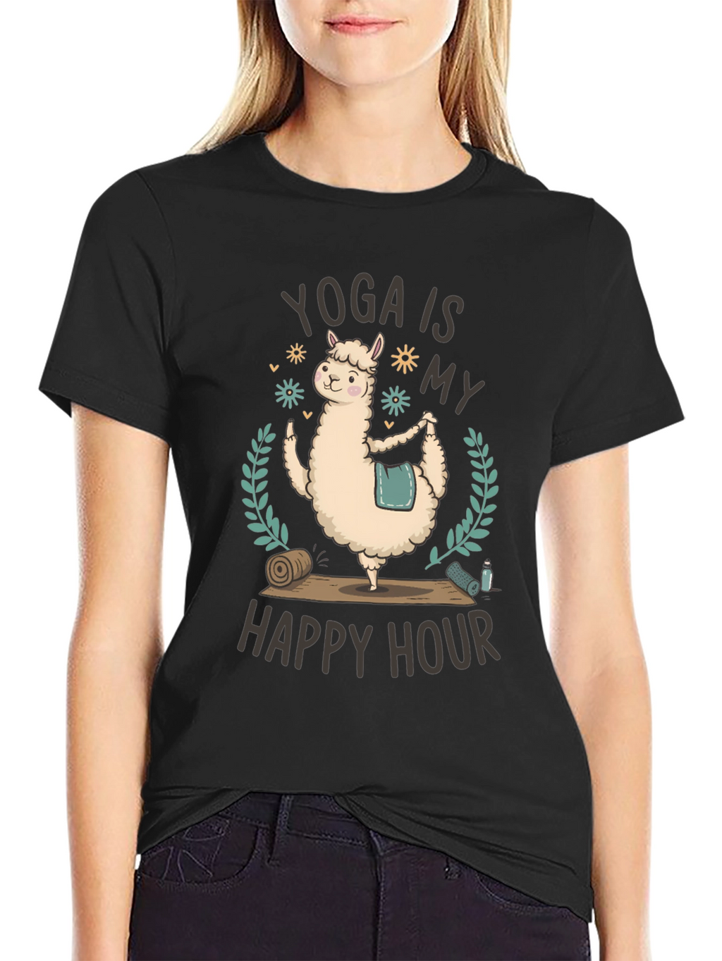 Yoga Llama T-Shirt - Happy Hour Fitness Tee