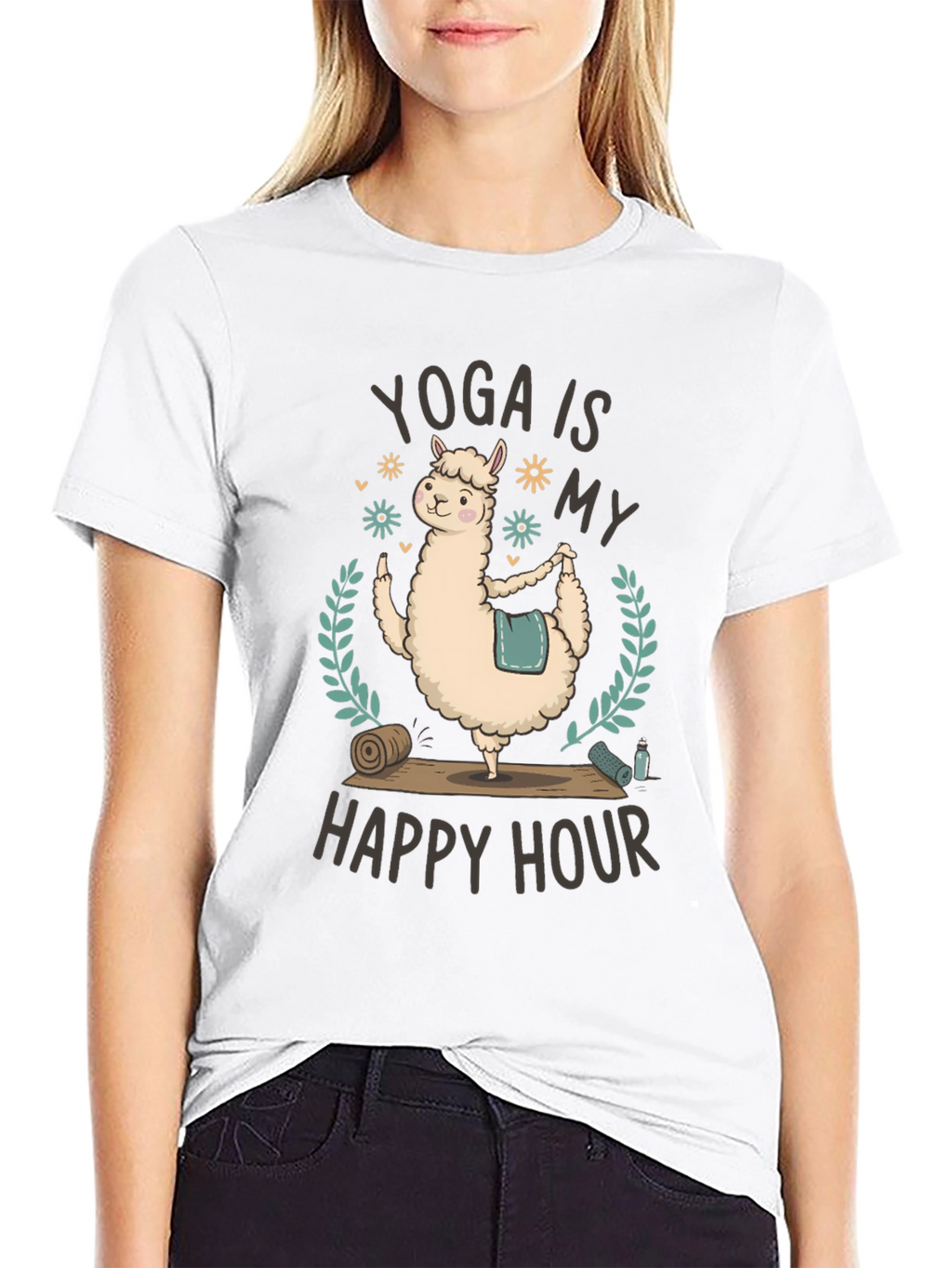 Yoga Llama T-Shirt - Happy Hour Fitness Tee