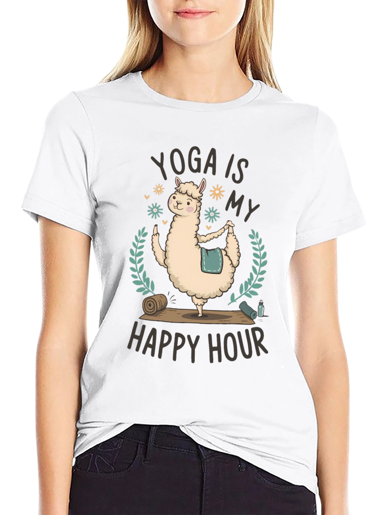 Yoga Llama T-Shirt - Happy Hour Fitness Tee