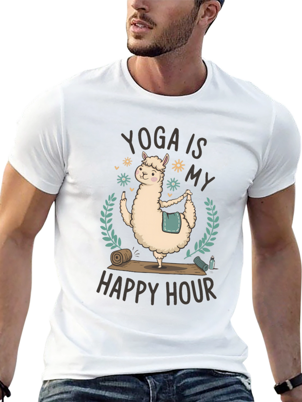 Yoga Llama T-Shirt - Happy Hour Fitness Tee