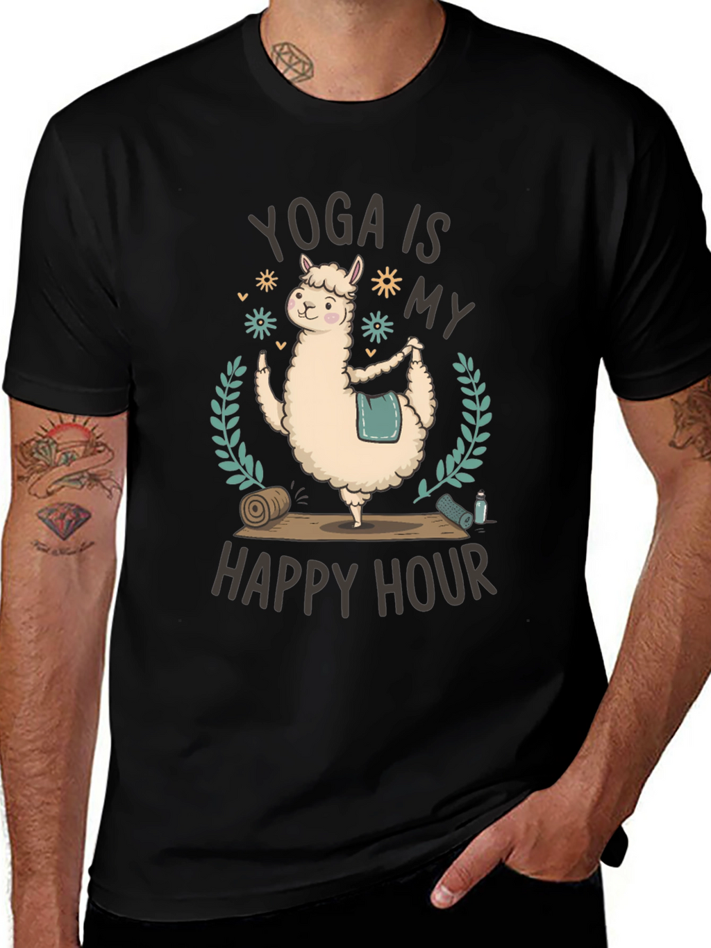 Yoga Llama T-Shirt - Happy Hour Fitness Tee