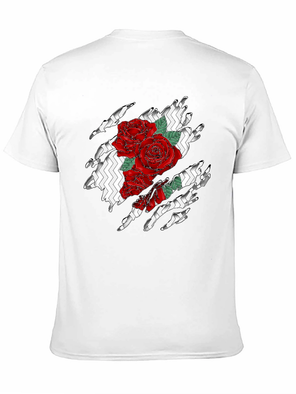 Rose Torn Black T-Shirt