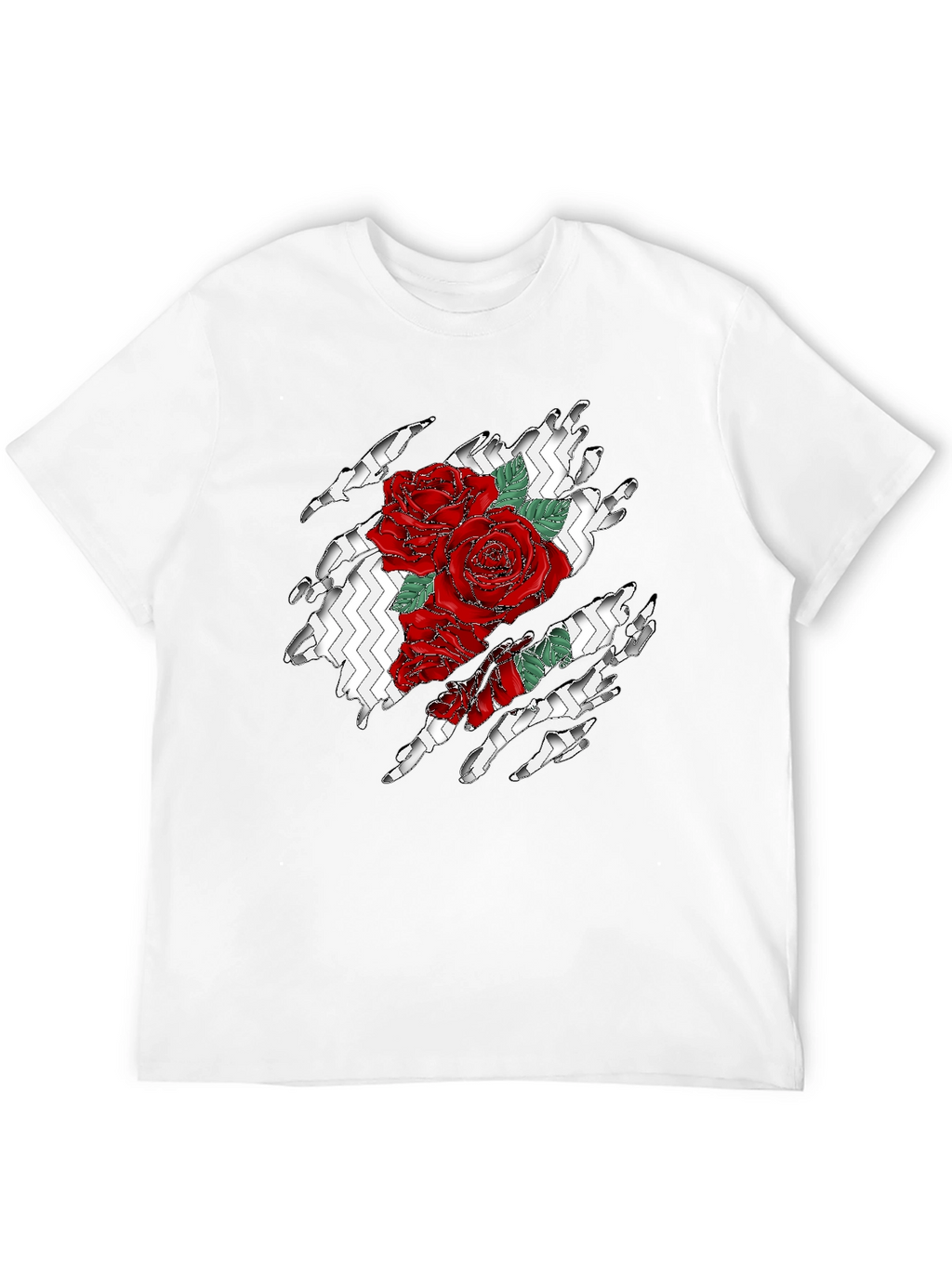 Rose Torn Black T-Shirt