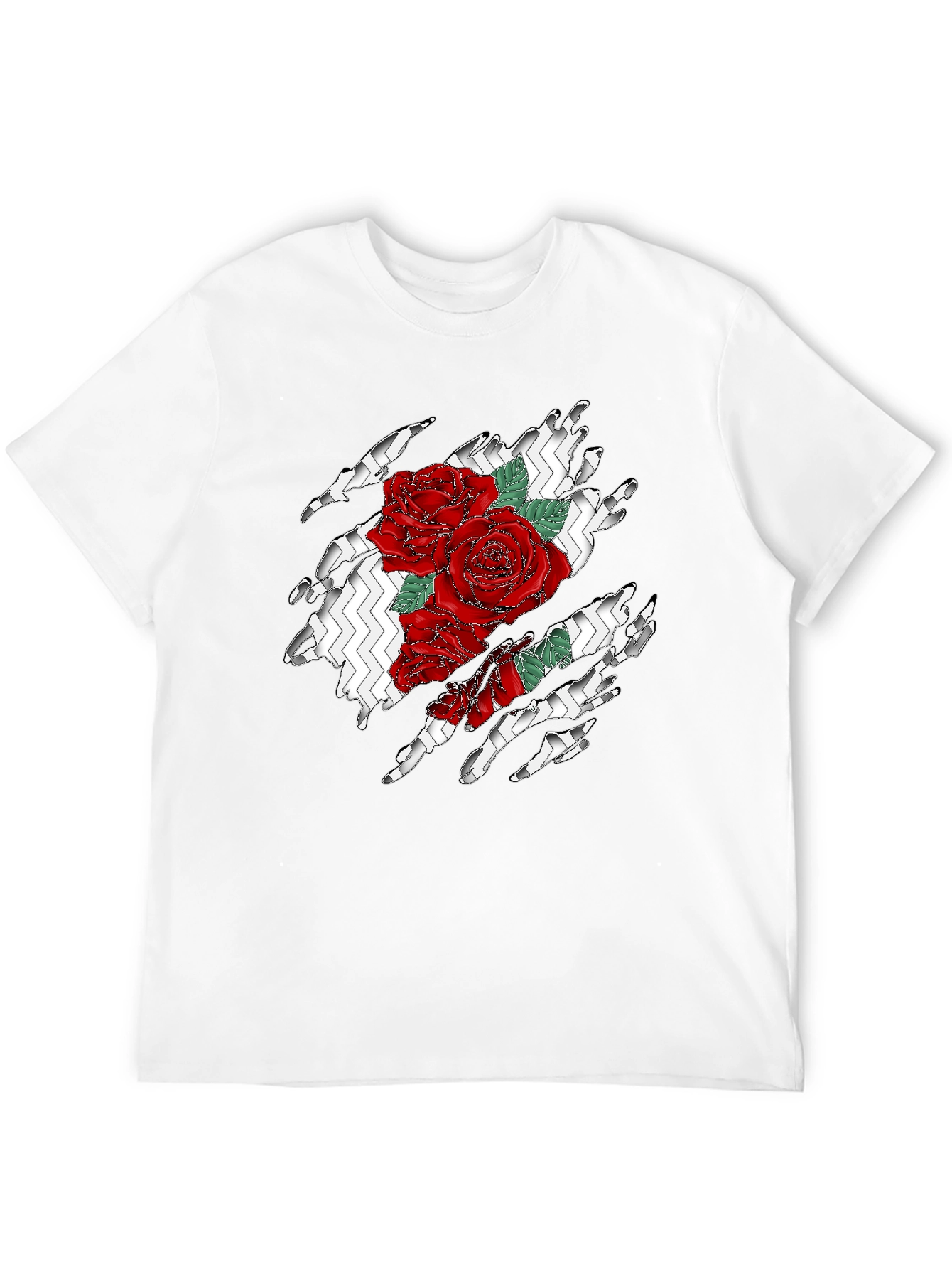 Rose Torn Black T-Shirt