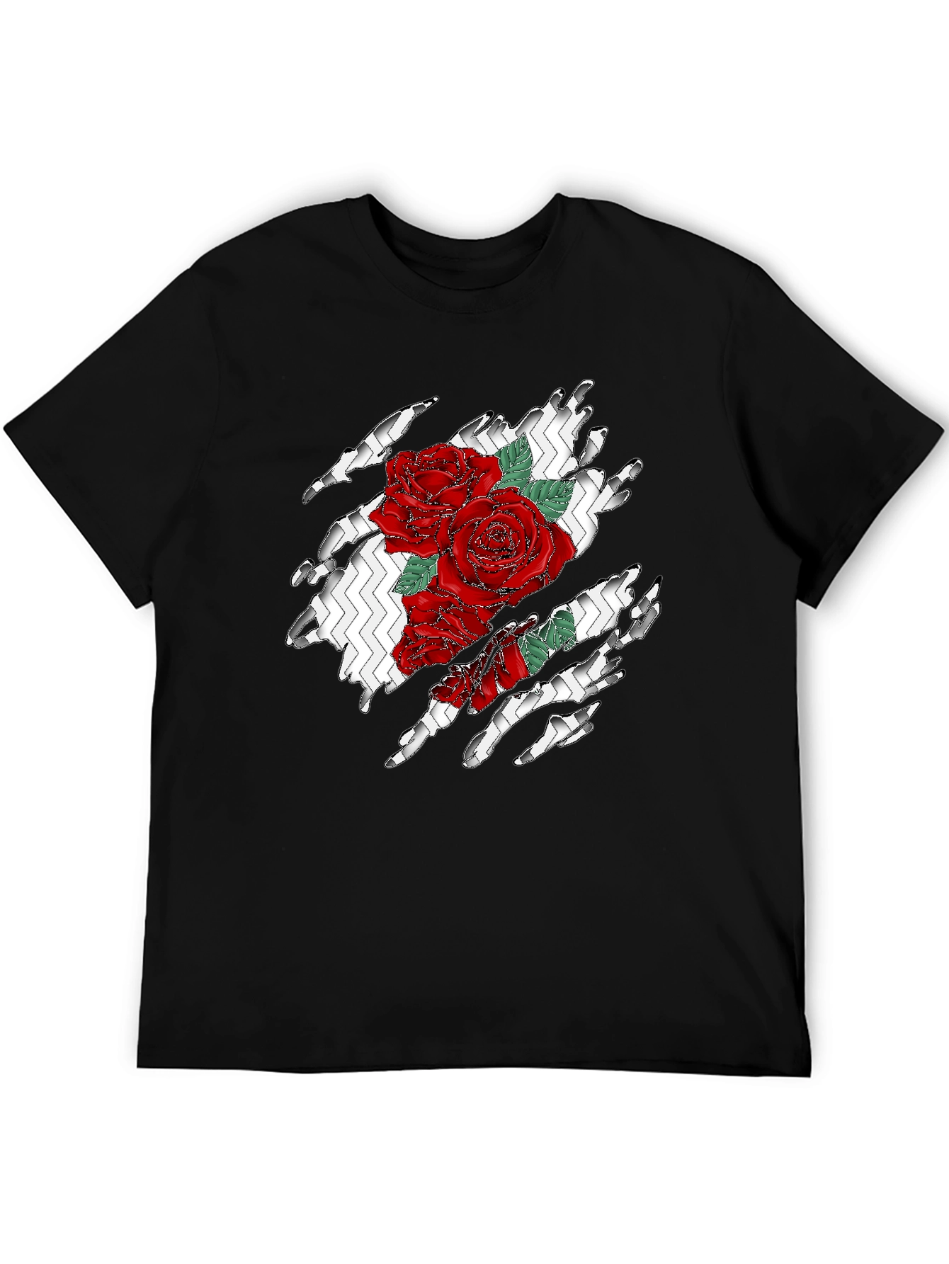 Rose Torn Black T-Shirt