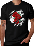 Rose Torn Black T-Shirt