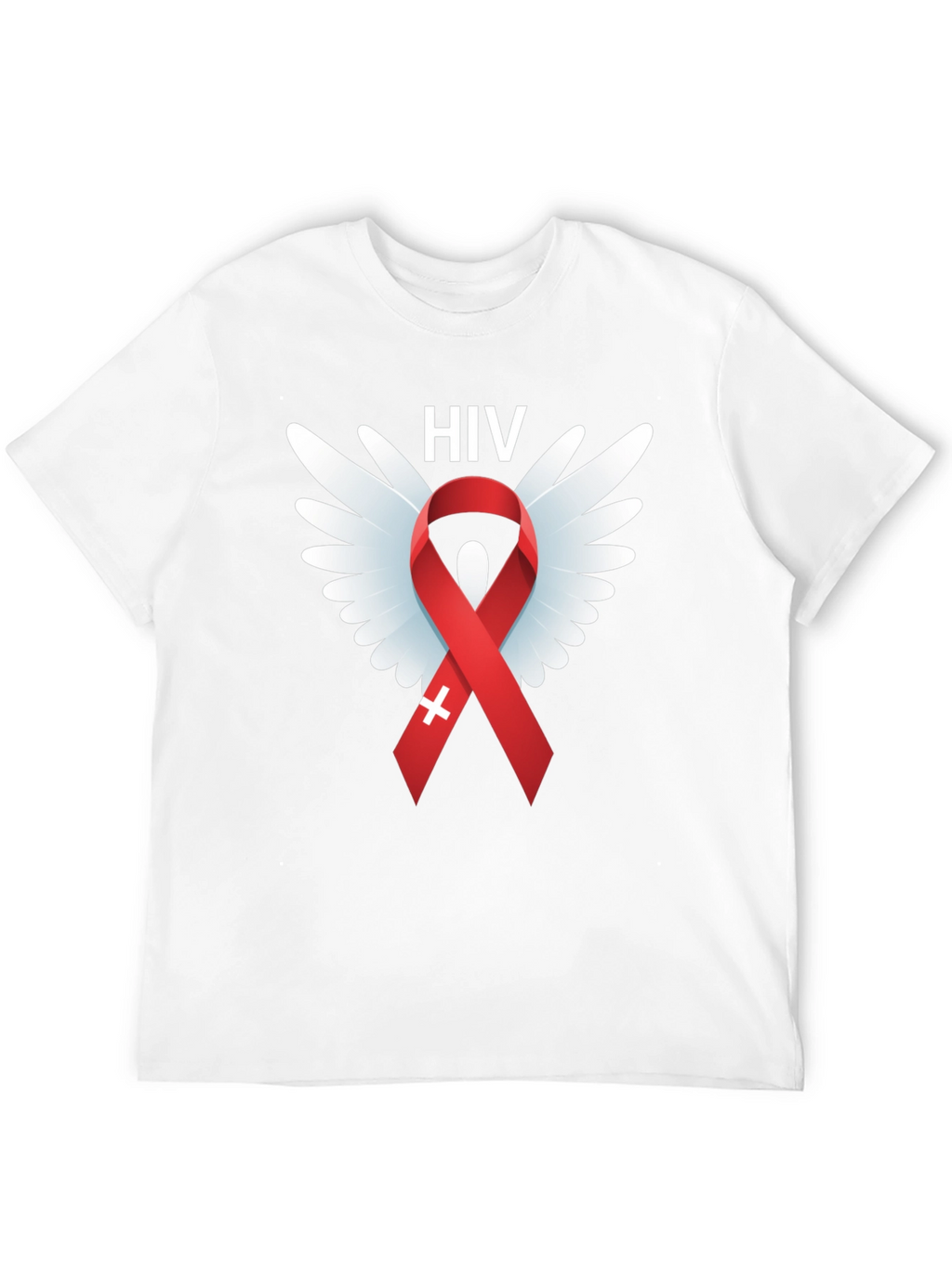 HIV Awareness Ribbon Wings Graphic T-Shirt