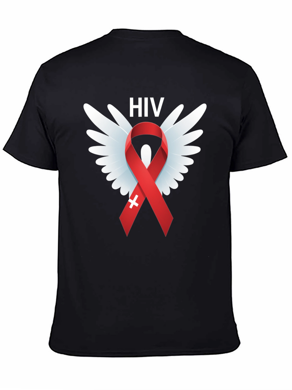 HIV Awareness Ribbon Wings Graphic T-Shirt
