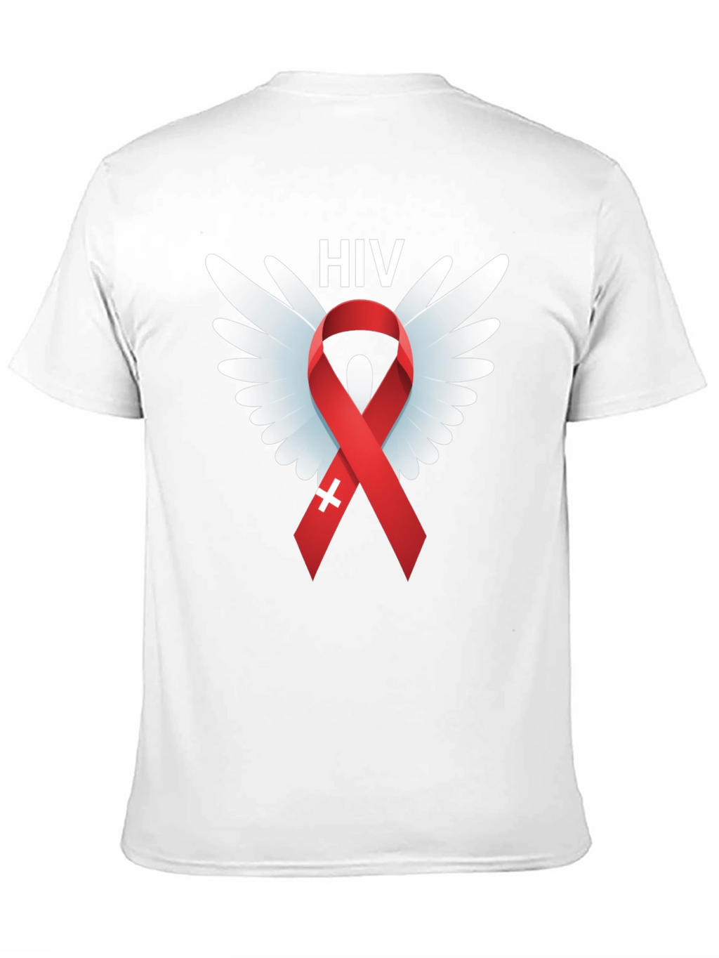 HIV Awareness Ribbon Wings Graphic T-Shirt