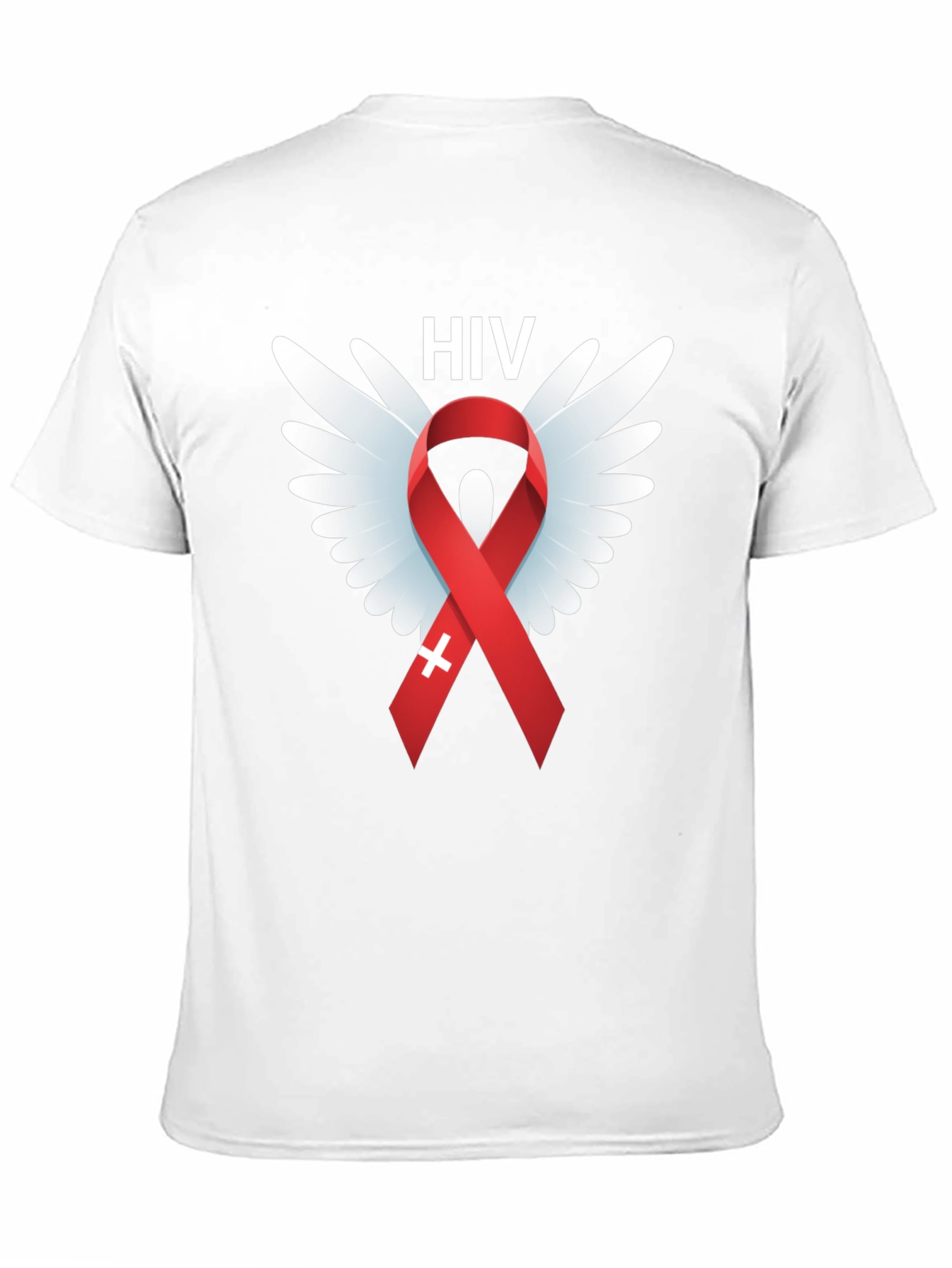 HIV Awareness Ribbon Wings Graphic T-Shirt