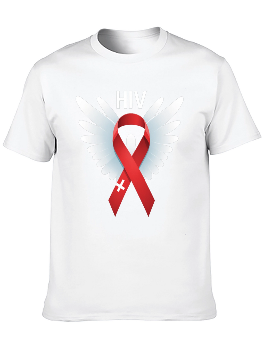 HIV Awareness Ribbon Wings Graphic T-Shirt
