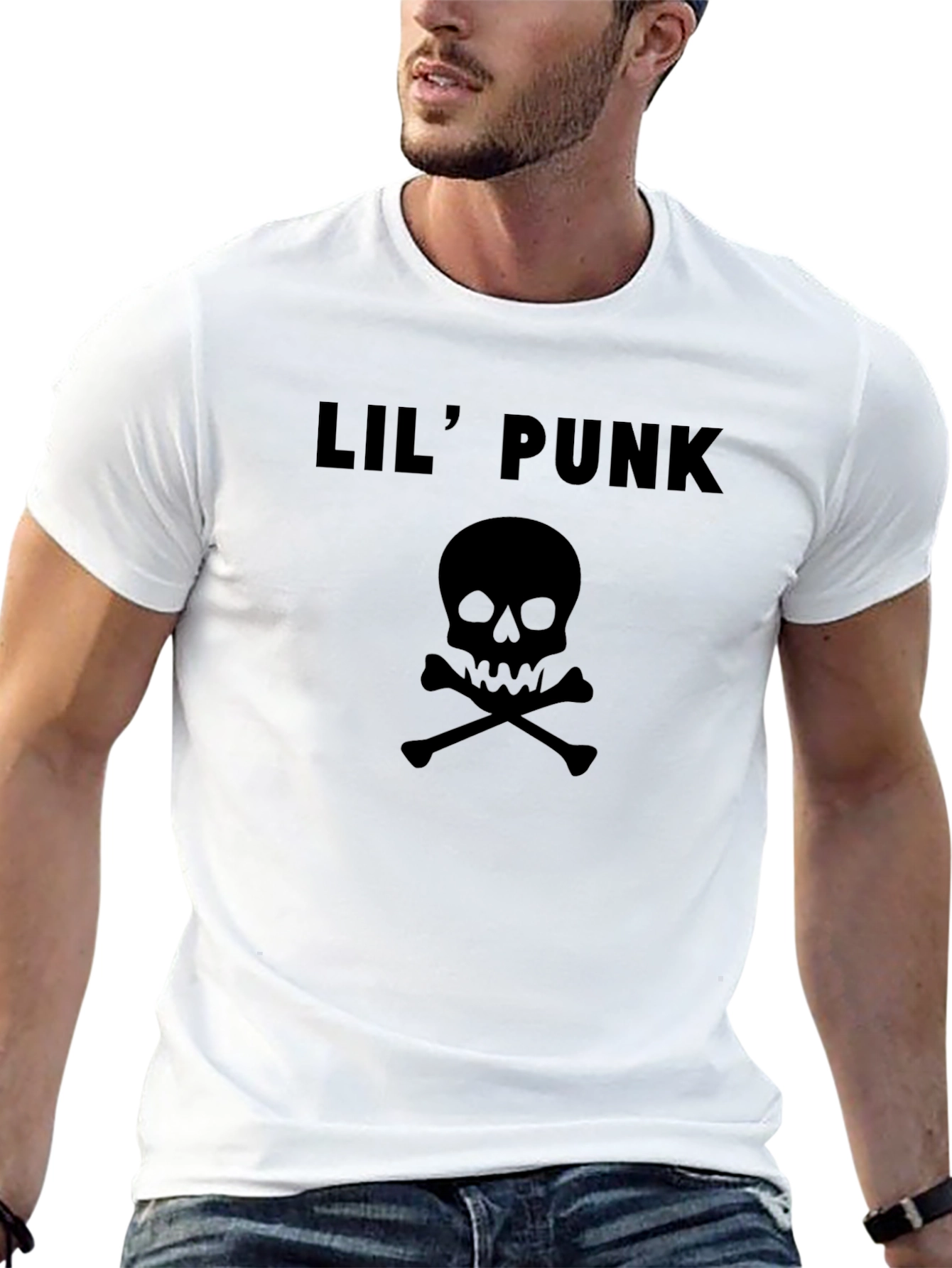 Lil Punk Skull Graphic Tee - Black