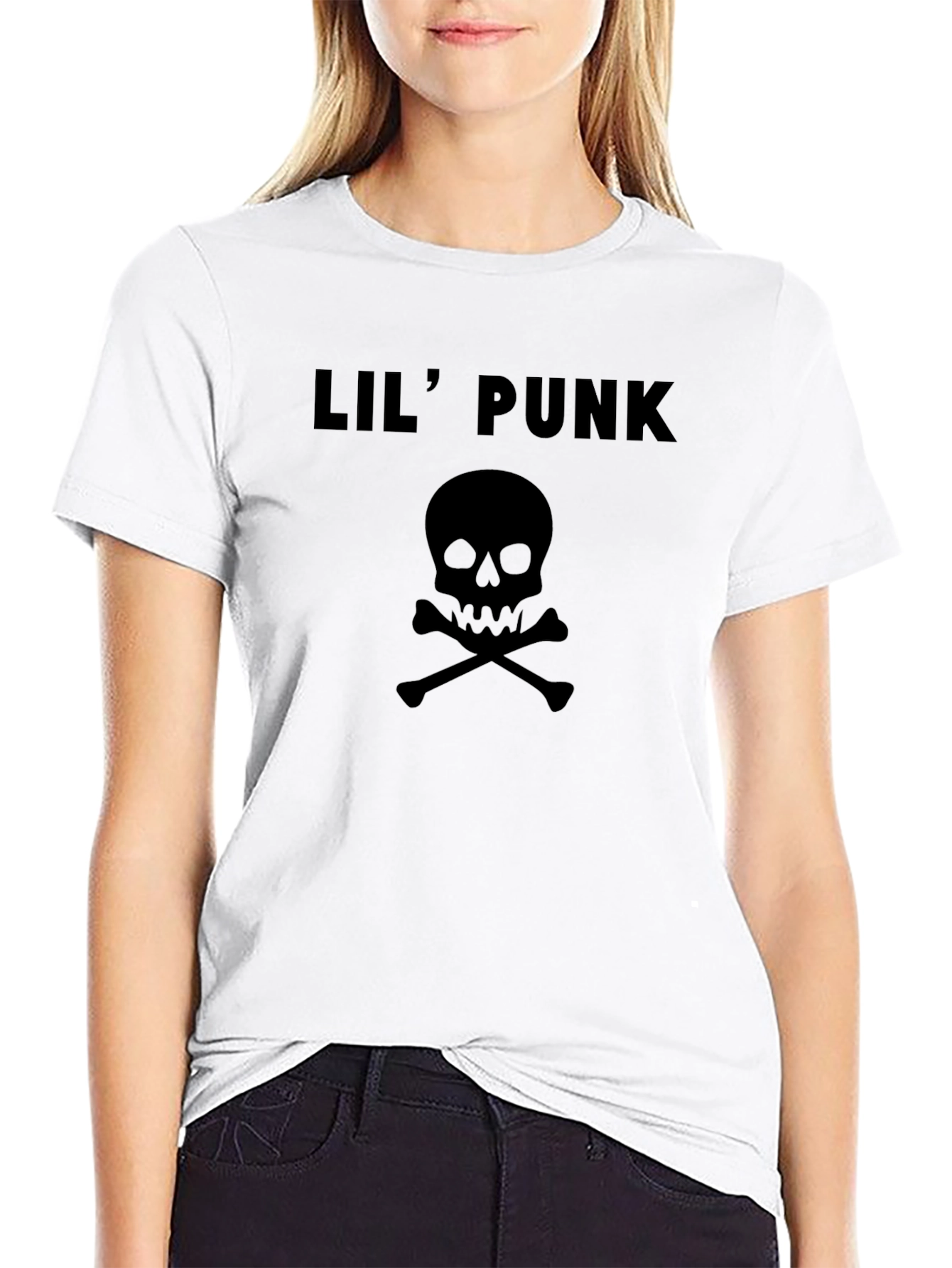 Lil Punk Skull Graphic Tee - Black