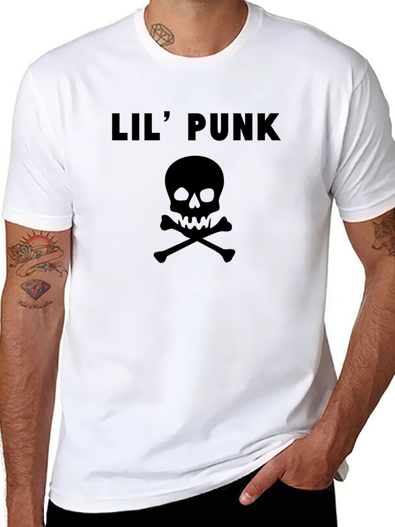 Lil Punk Skull Graphic Tee - Black
