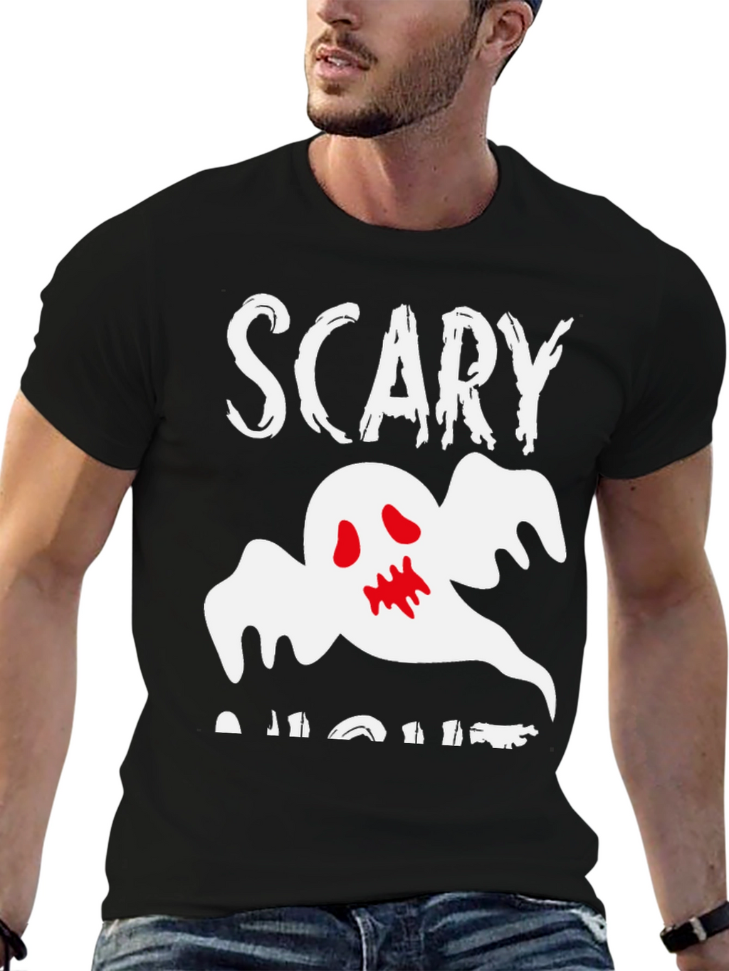 Scary Night Ghost Graphic T-Shirt